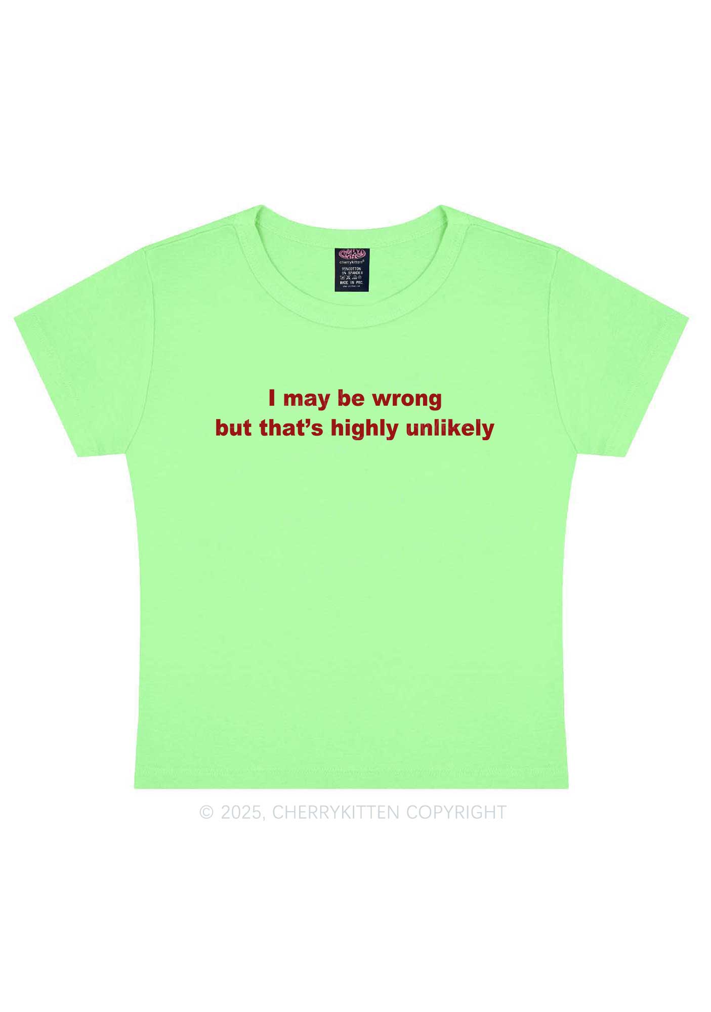 Highly Unlikely Y2K Baby Tee Cherrykitten
