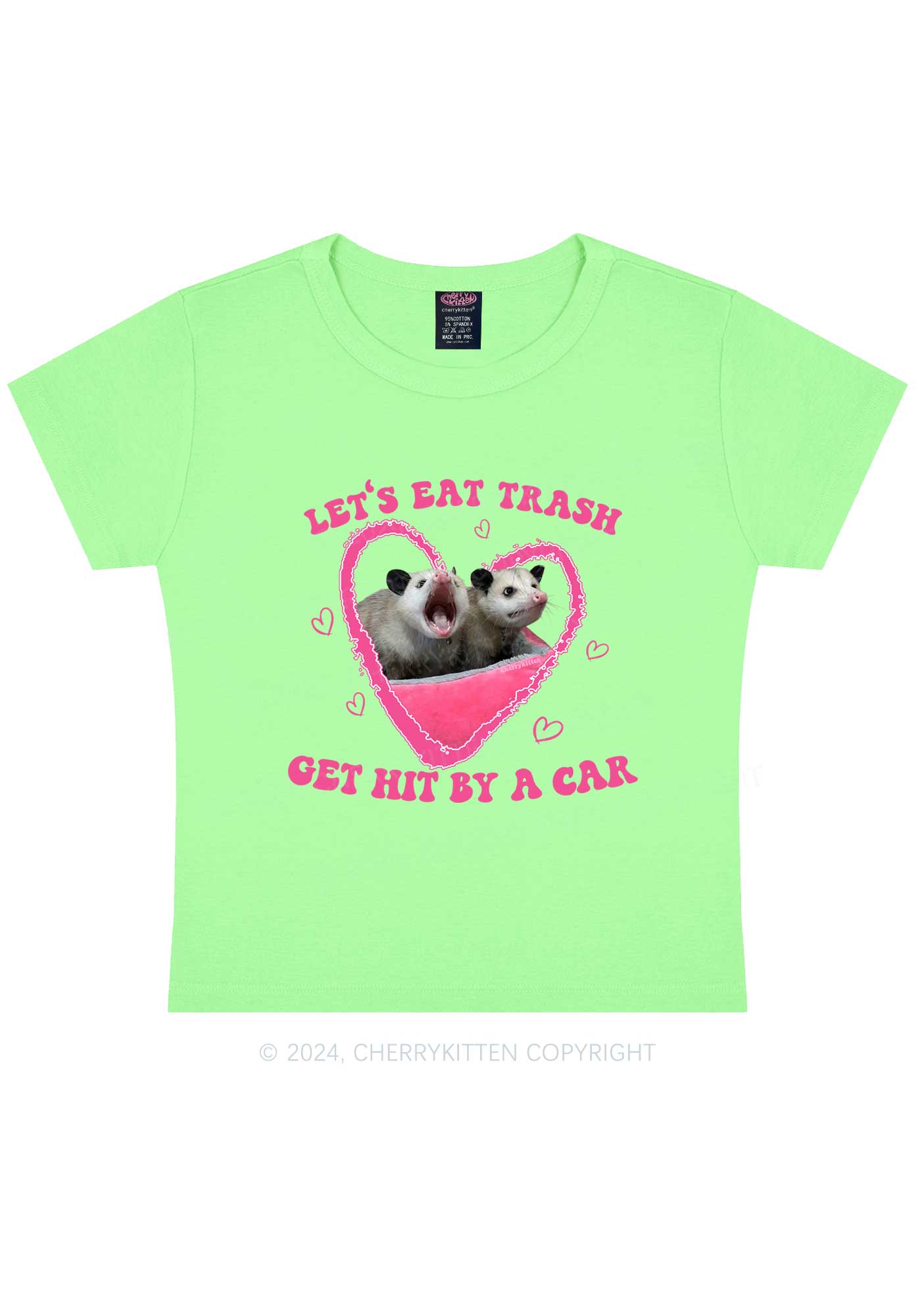 Lets Eat Trash Y2K Valentine's Day Baby Tee Cherrykitten
