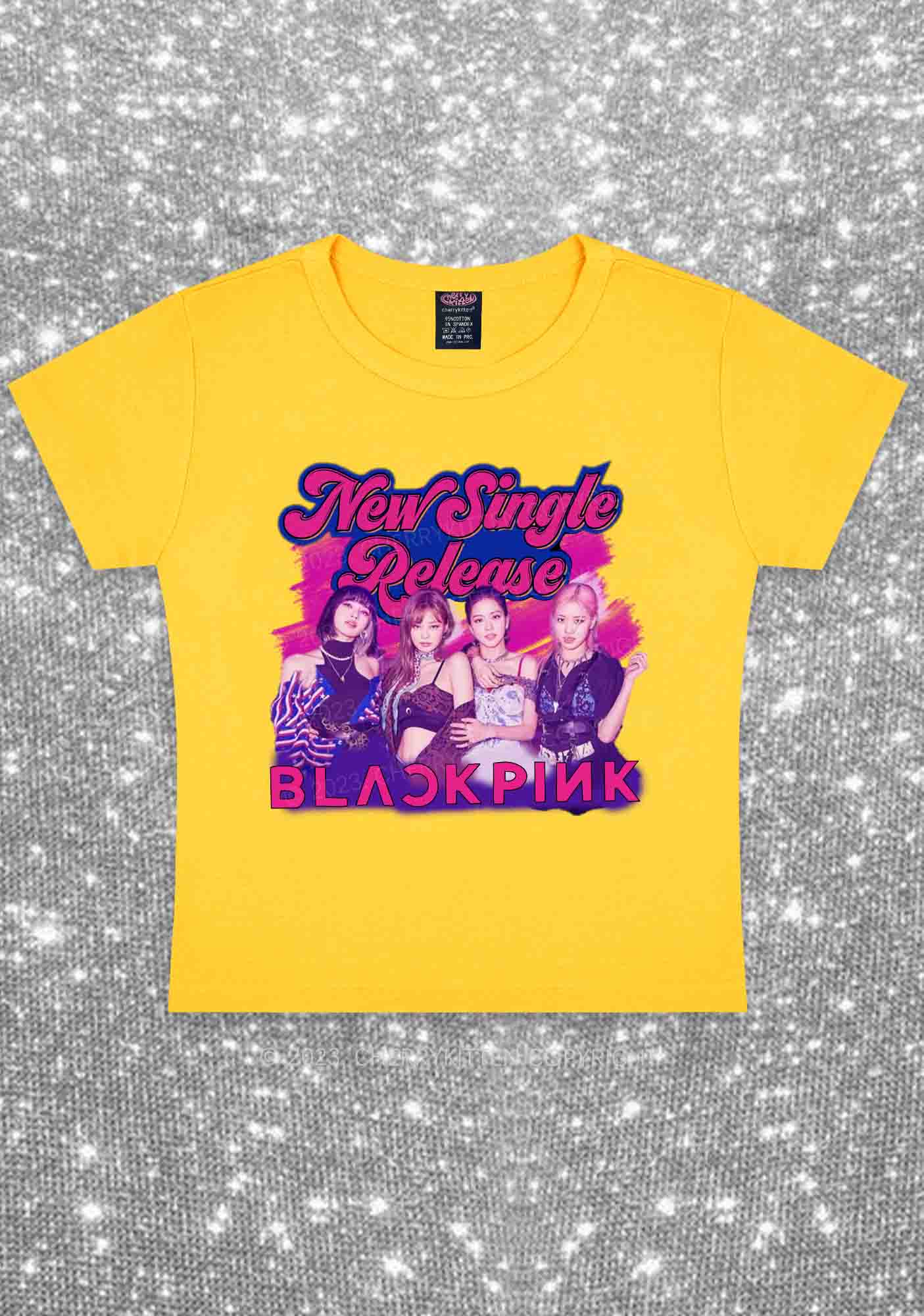 BP New Single Release Kpop Y2K Baby Tee Cherrykitten