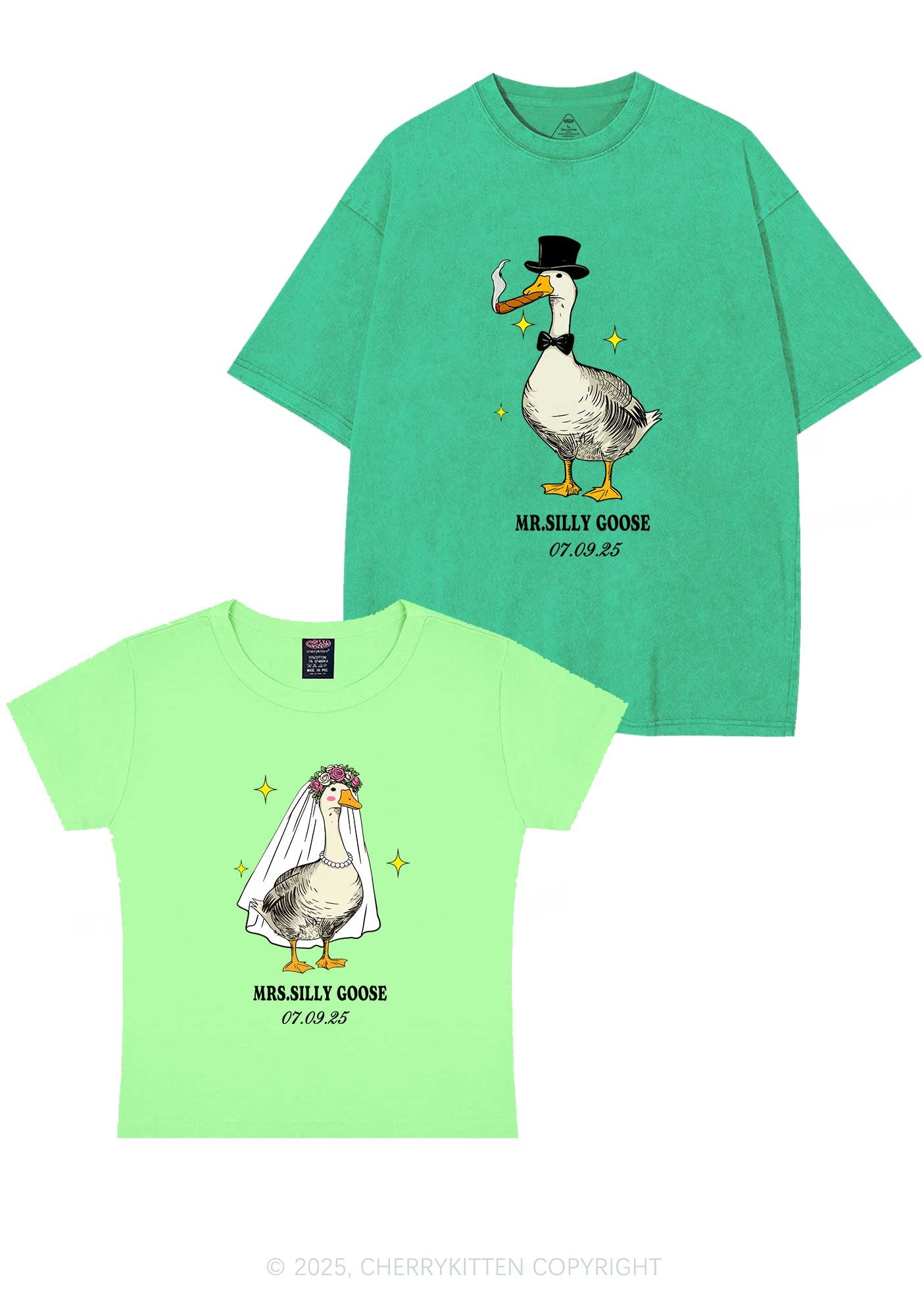 Mr Silly Goose Y2K Valentine's Day Couple Shirt Cherrykitten