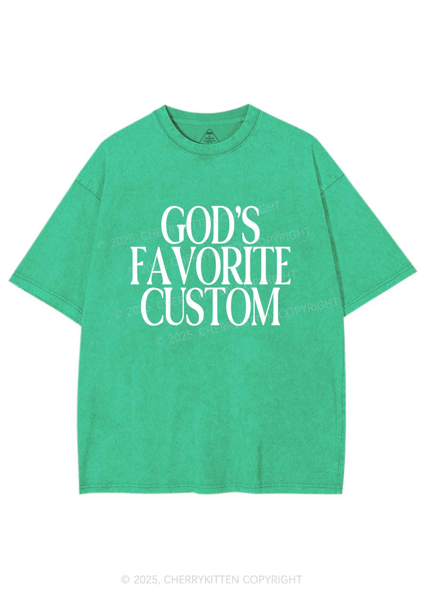 Gods Favorite Custom Y2K Shirts Washed Tee Cherrykitten