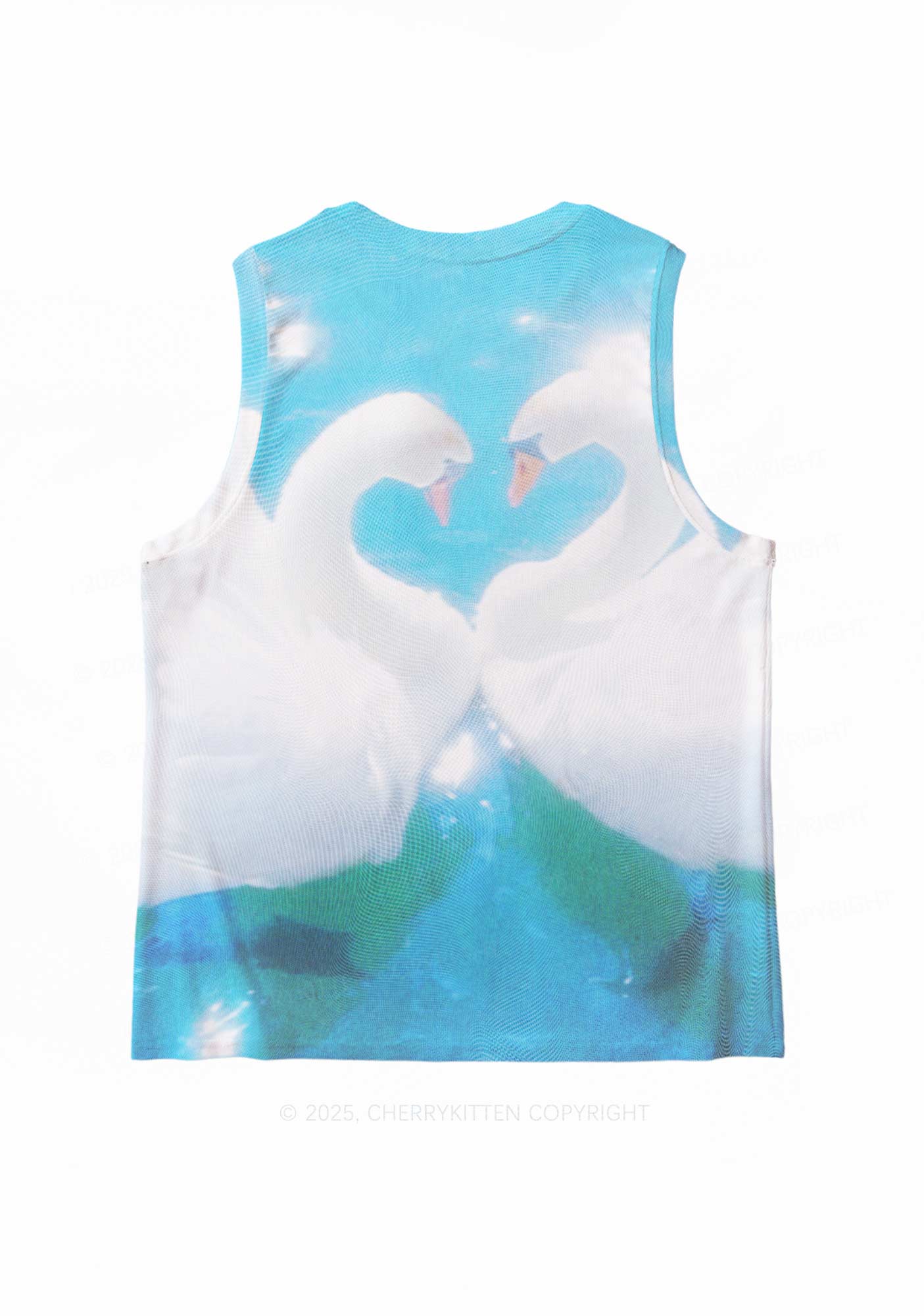 Swan Lovers Y2K Mesh Muscle Tank Cherrykitten