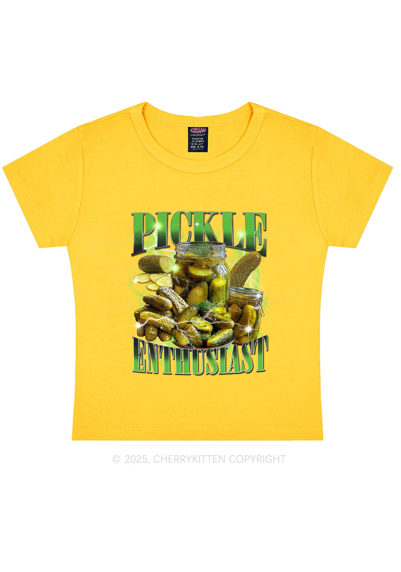 Pickle Enthusiast Y2K Baby Tee Cherrykitten