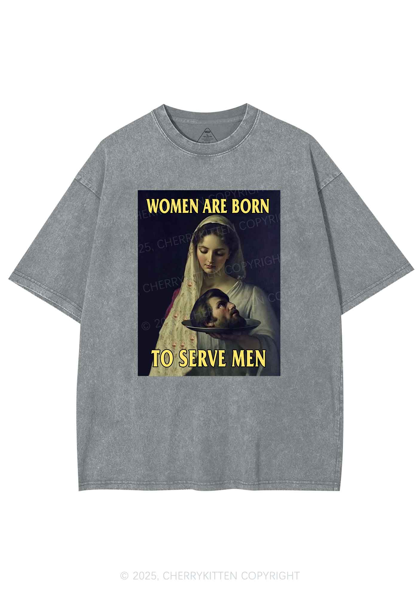 Women Born To Serve Y2K Washed Tee Cherrykitten