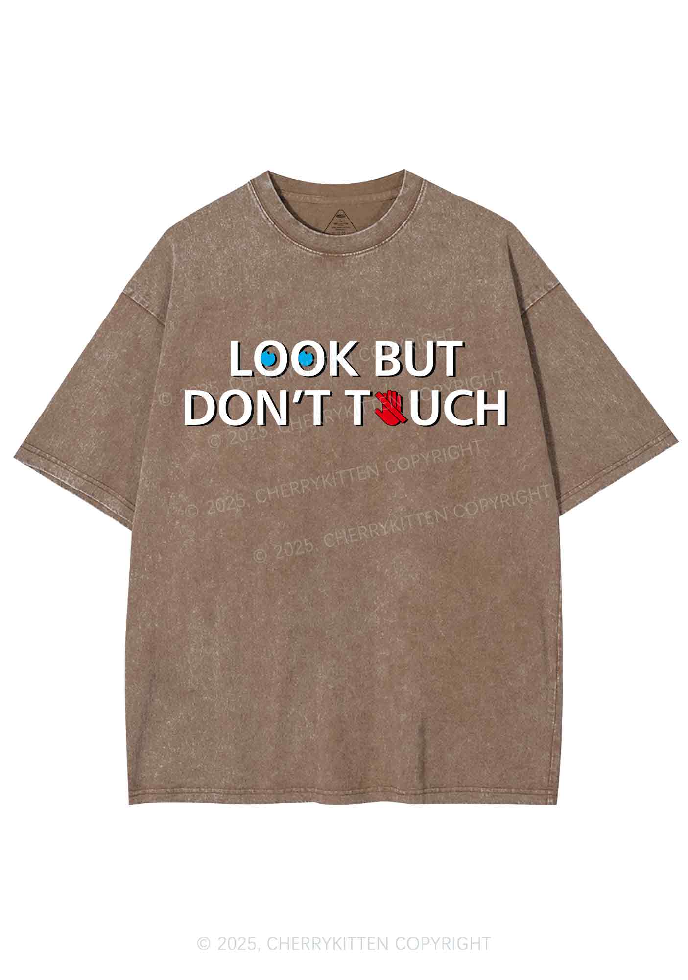Look Dont Touch Y2K Shirts Washed Tee Cherrykitten