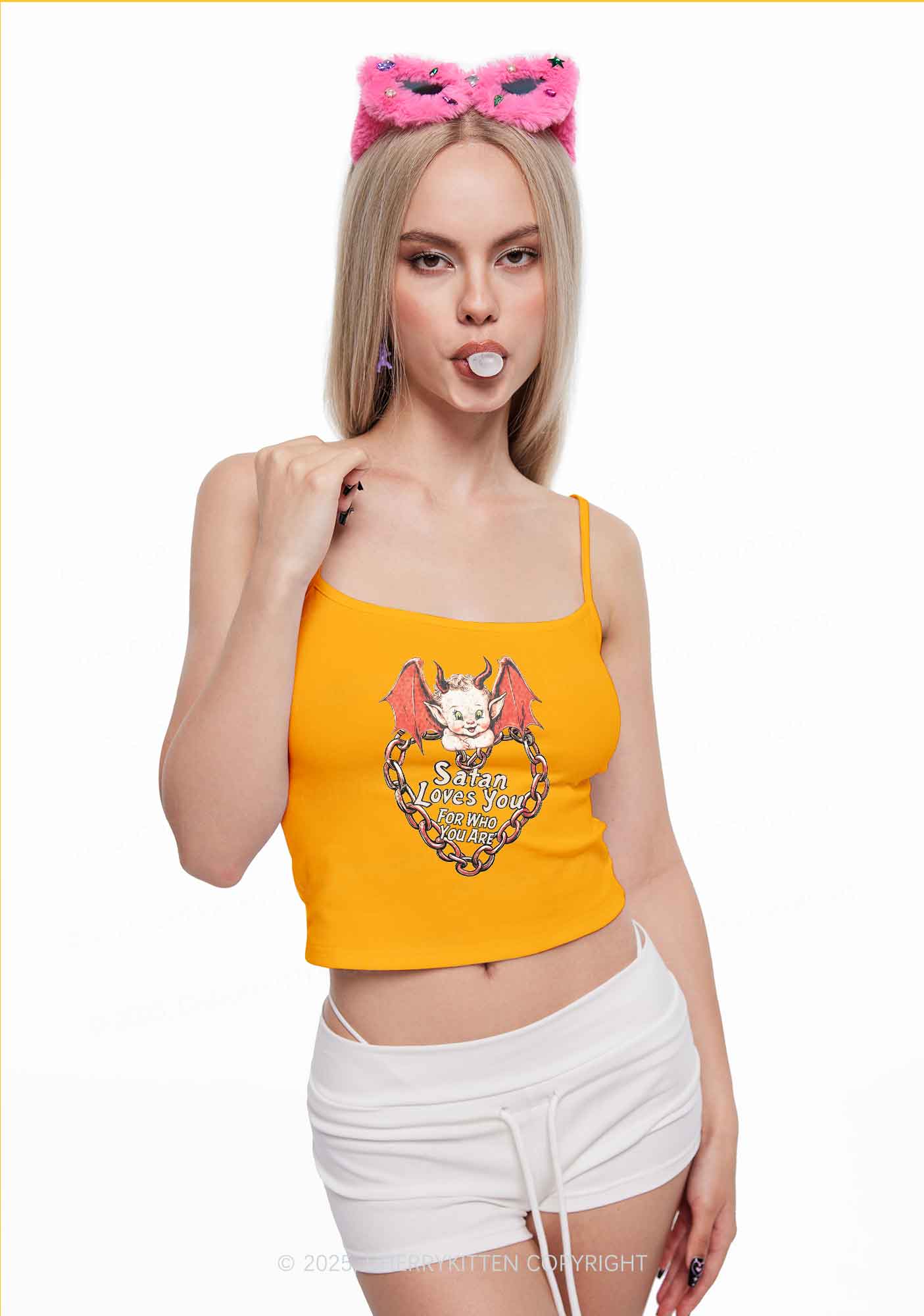 Satan Loves You Y2K Spaghetti Strap Cami Cherrykitten