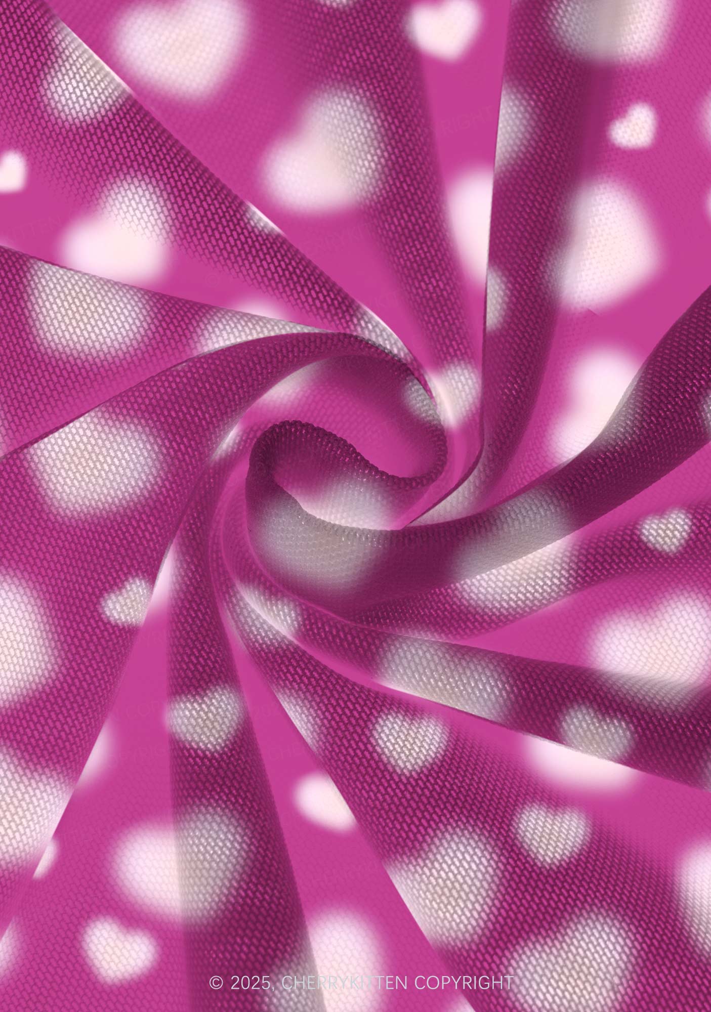 Pink Blurred Heart Valentine's Day Y2K Print Mini Layered Skirt Cherrykitten