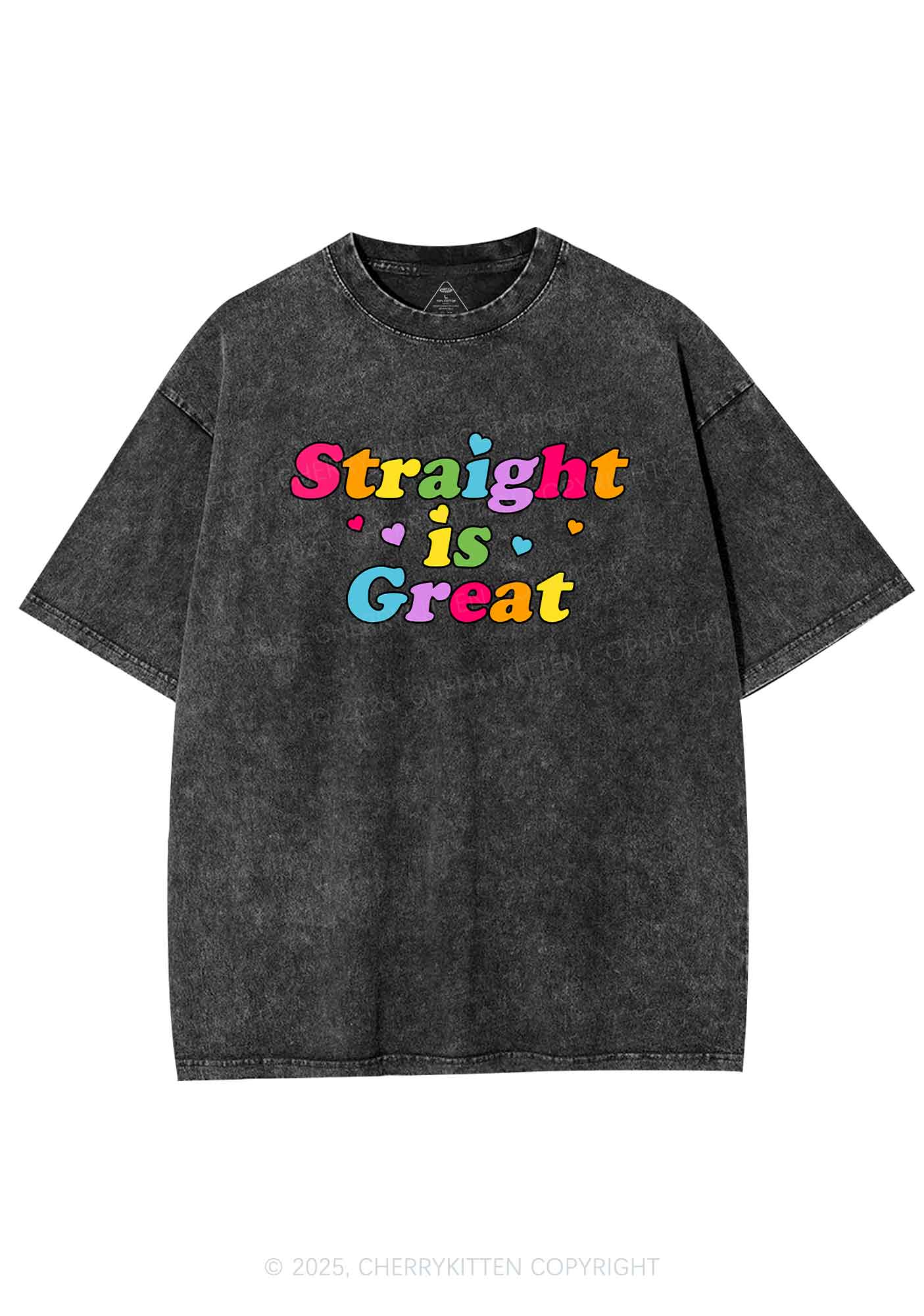 Straight Is Great Pride Y2K Shirts Washed Tee Cherrykitten