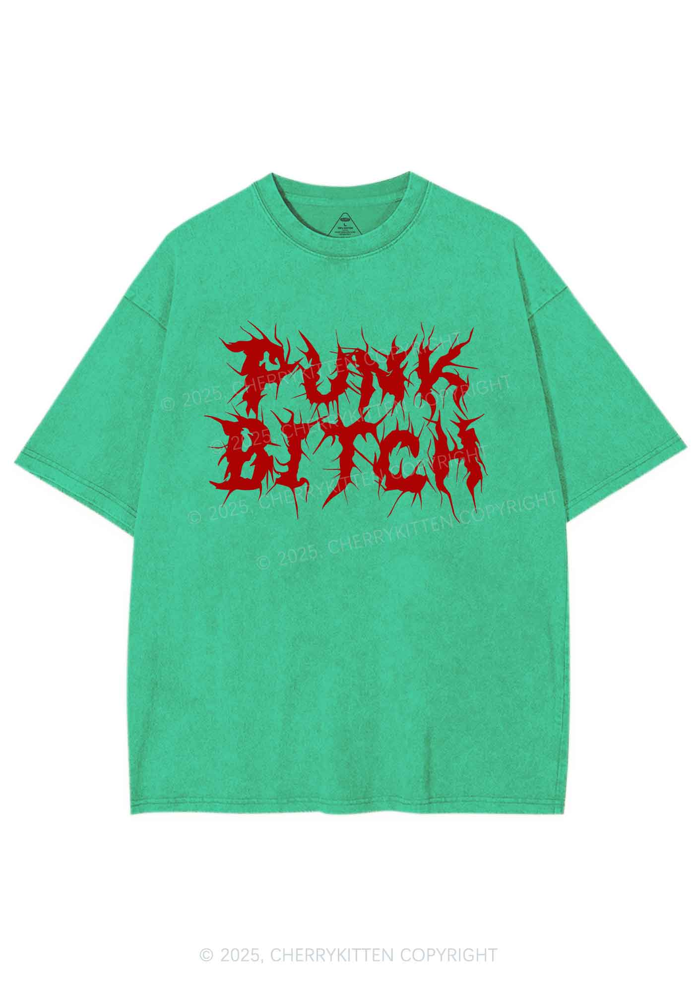 Punk Bxxch Y2K Shirts Washed Tee Cherrykitten