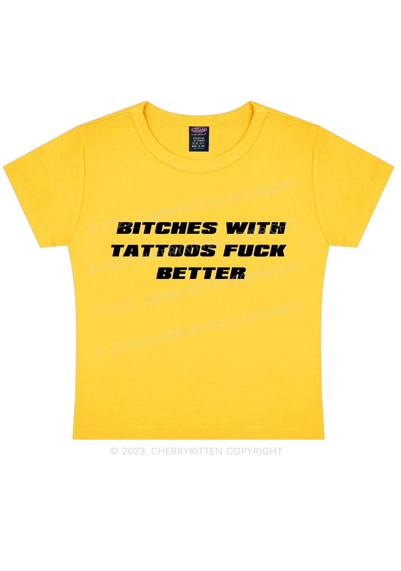 Bxxches With Tattoos Fxxk Better Y2k Baby Tee