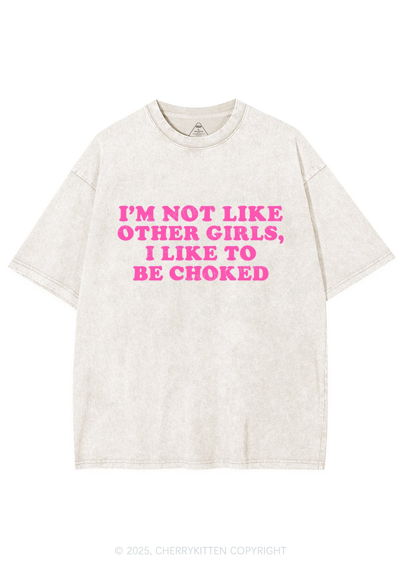 I Like To Be Choked Y2K Shirts Washed Tee Cherrykitten