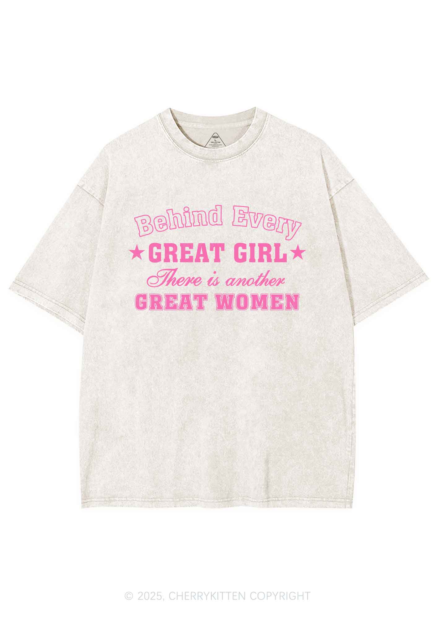 Great Girl Great Women Pride Y2K Shirts Washed Tee Cherrykitten