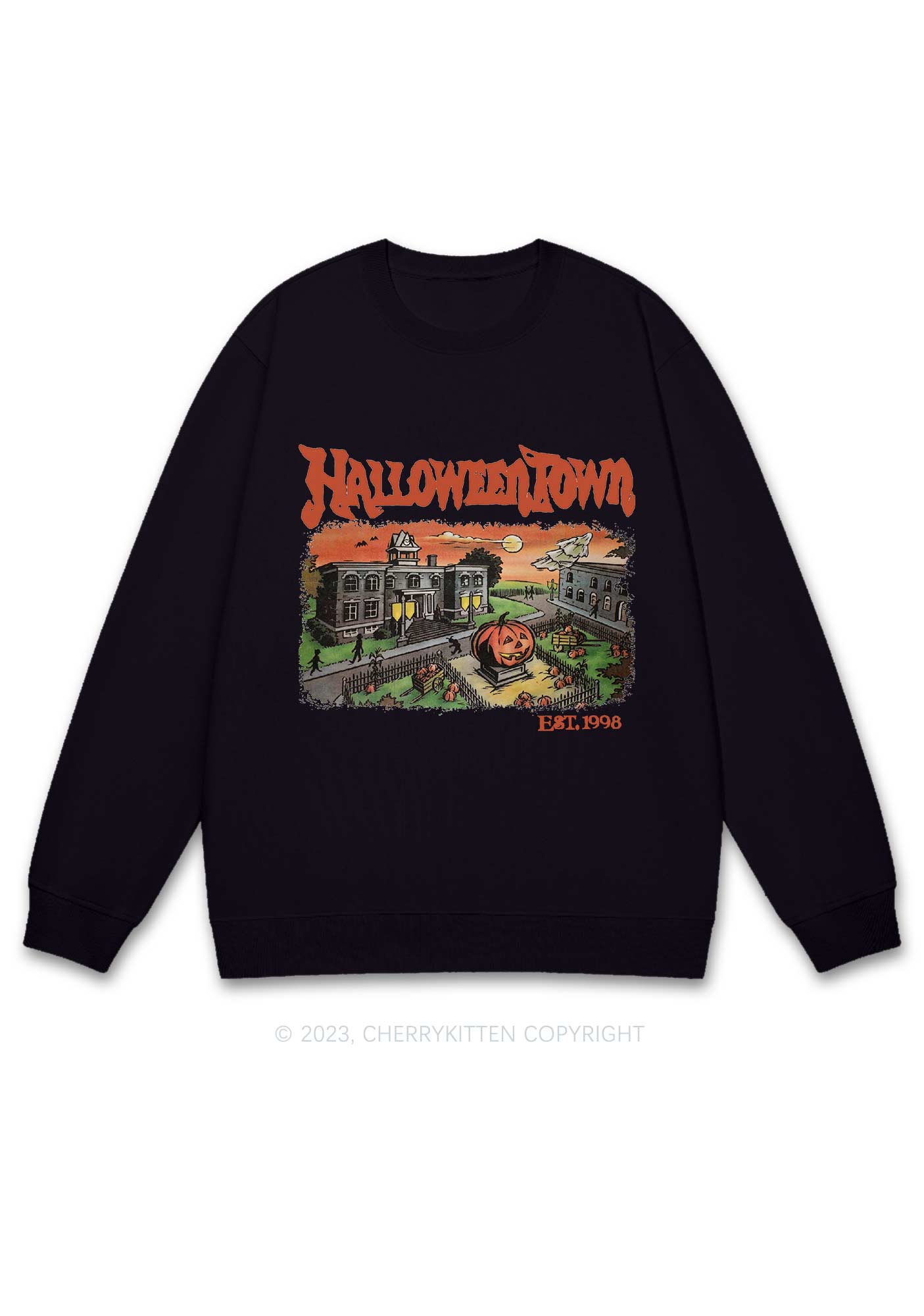 Halloween Town EST 1998 Y2K Sweatshirt Cherrykitten