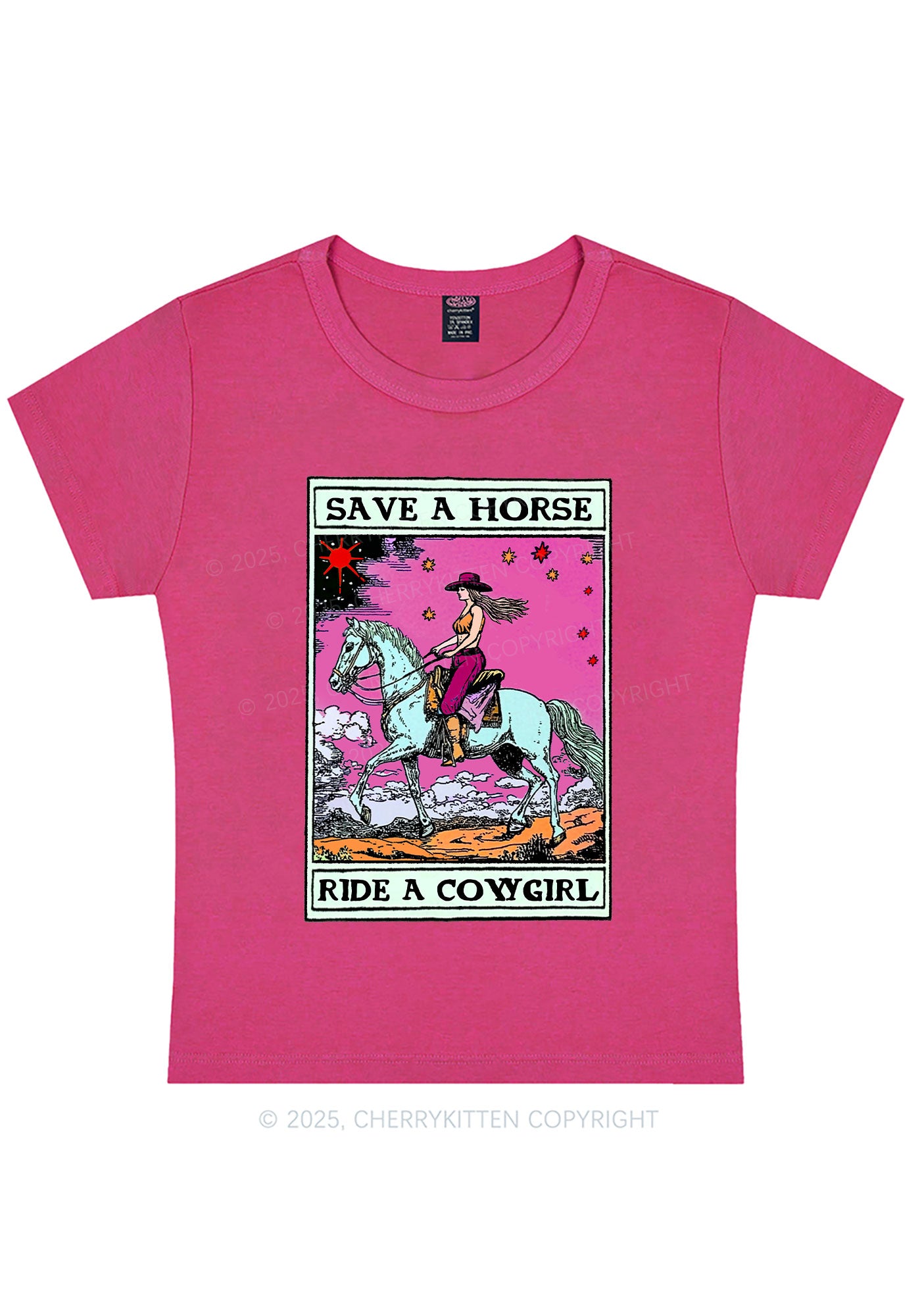 Save Horse Ride Cowgirl Pride Y2K Baby Tee Cherrykitten