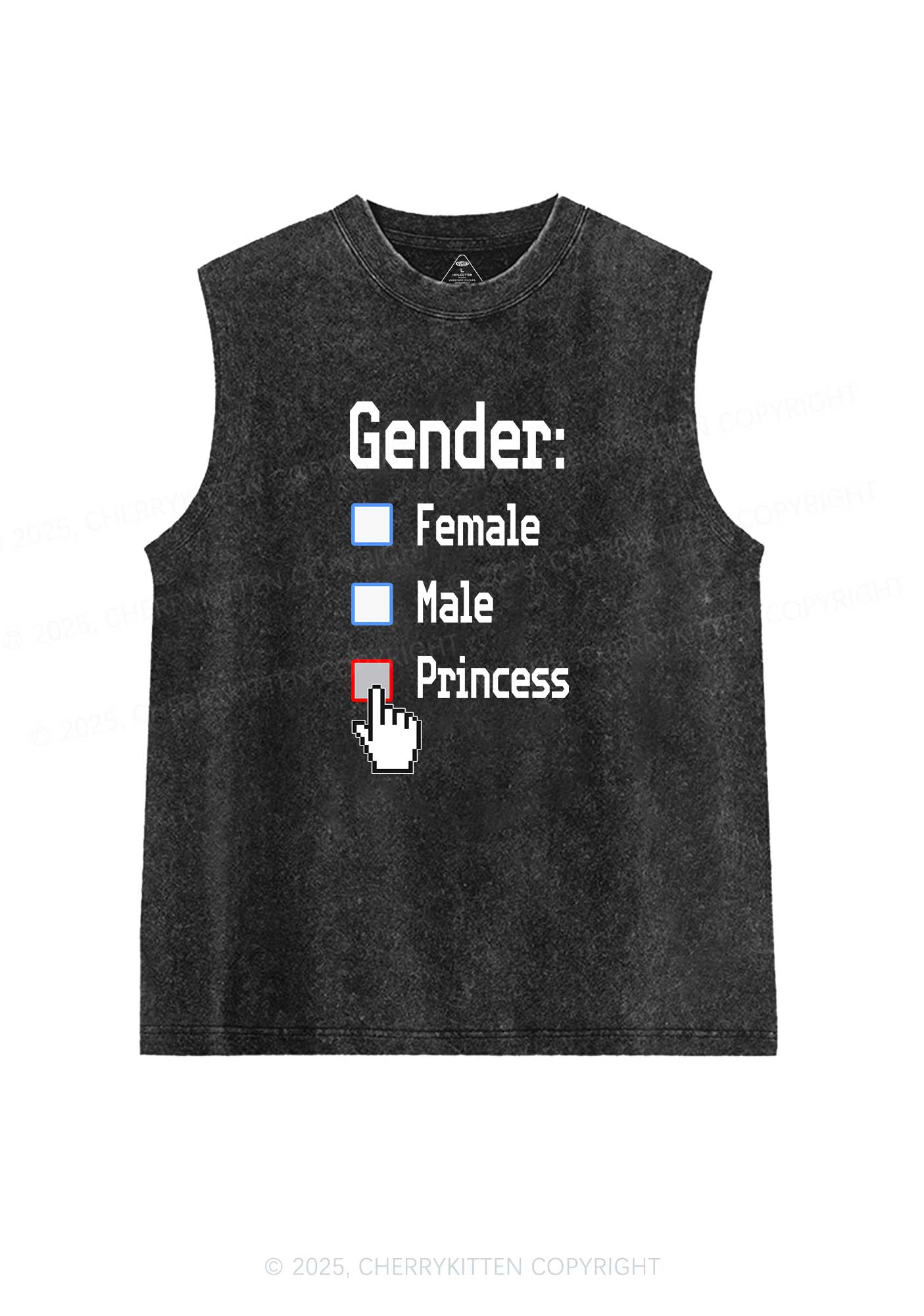 Gender Princess Pride Y2K Washed Muscle Tank Cherrykitten