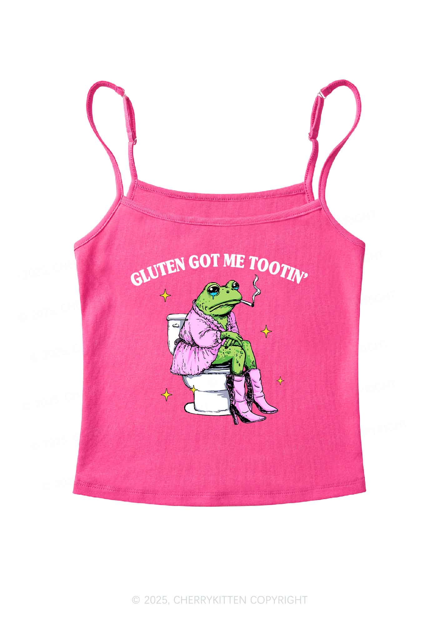Gluten Got Me Tootin Y2K Spaghetti Strap Cami Cherrykitten
