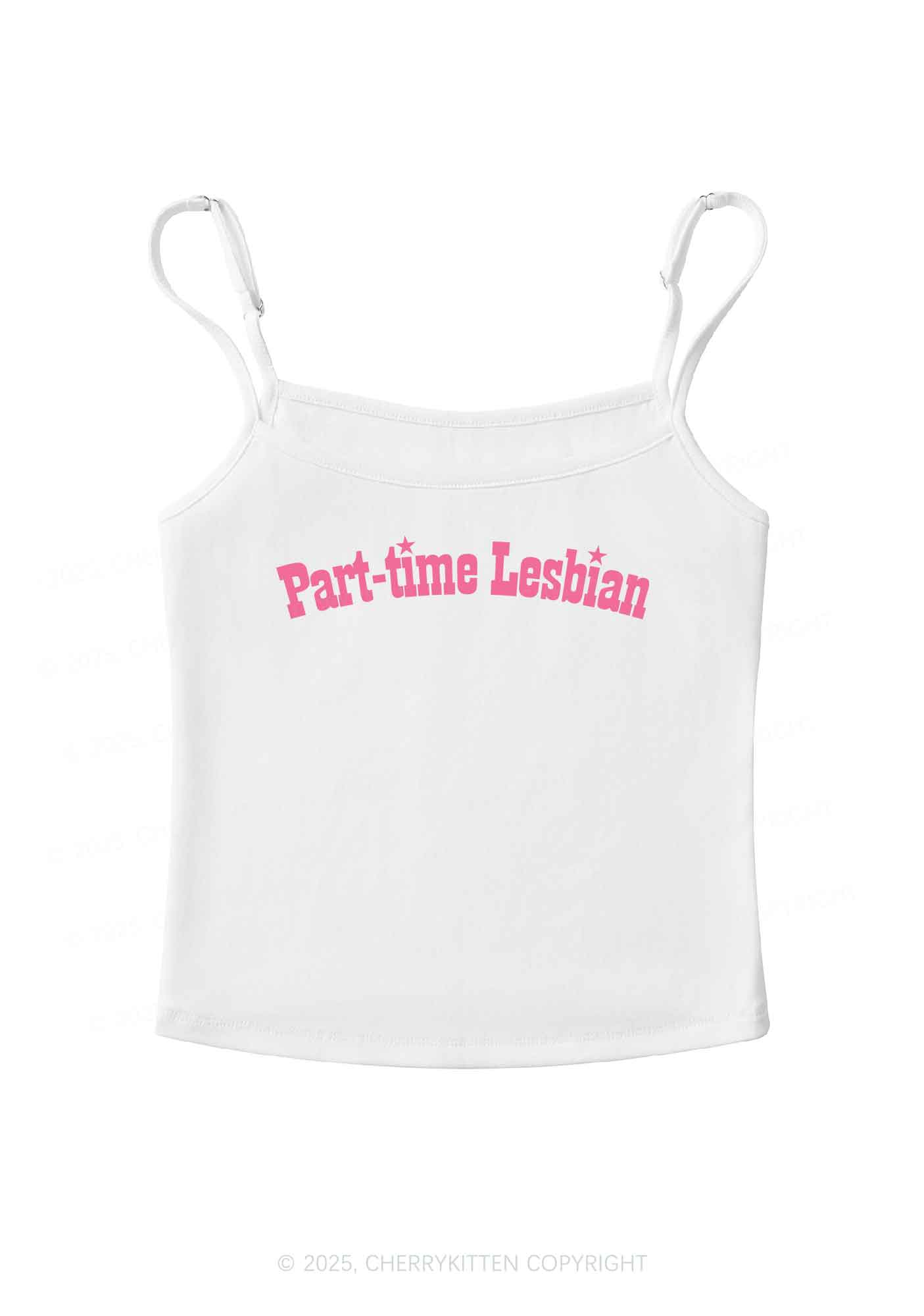 Part Time Lesbian Pride Y2K Spaghetti Strap Cami Cherrykitten
