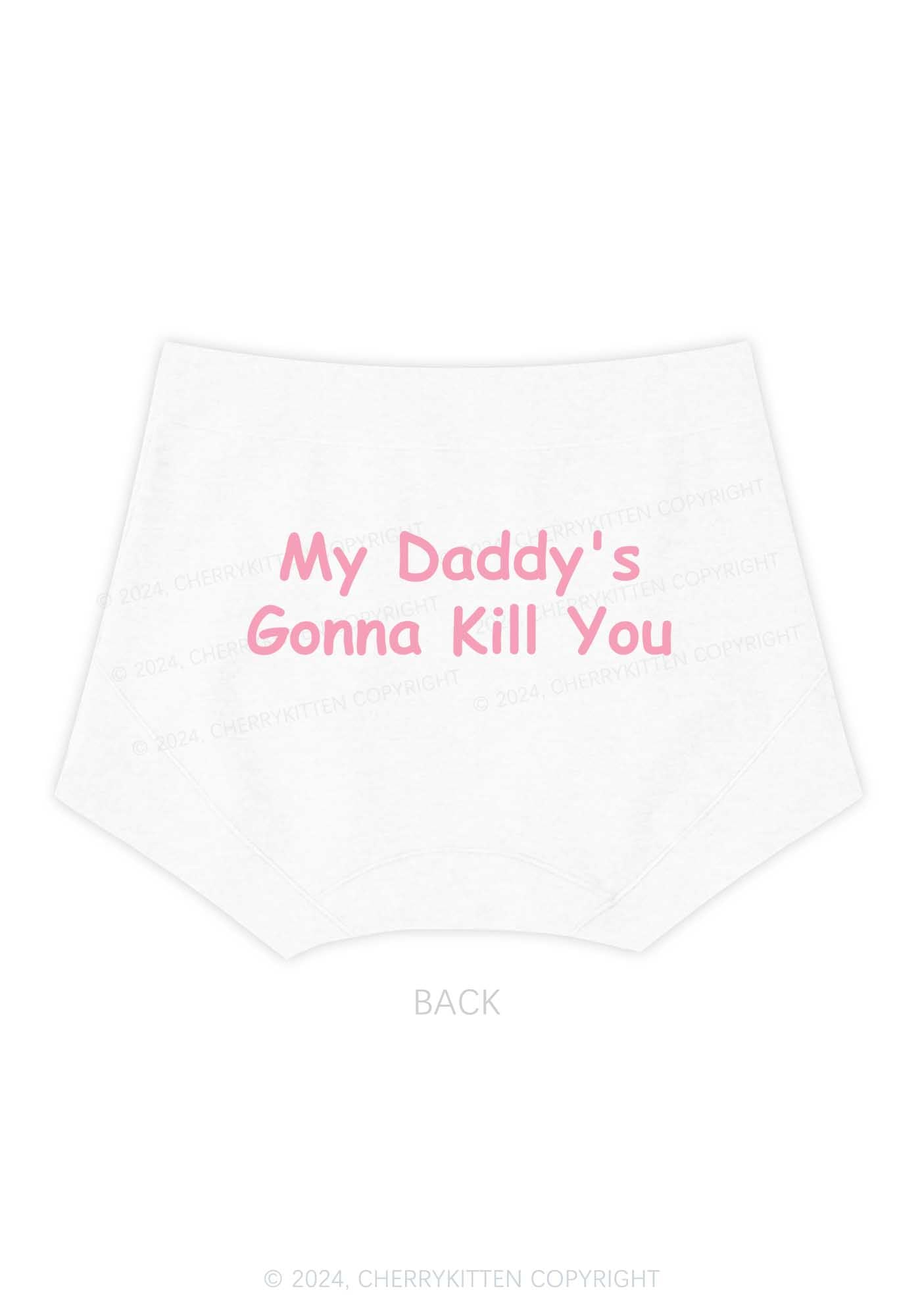 Daddy's Gonna Kill You Y2K Mid Rise Waist Boyshort Cherrykitten