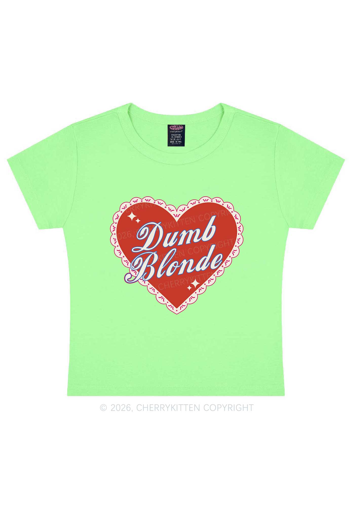Dumb Blonde Valentine's Day Y2K Baby Tee Cherrykitten