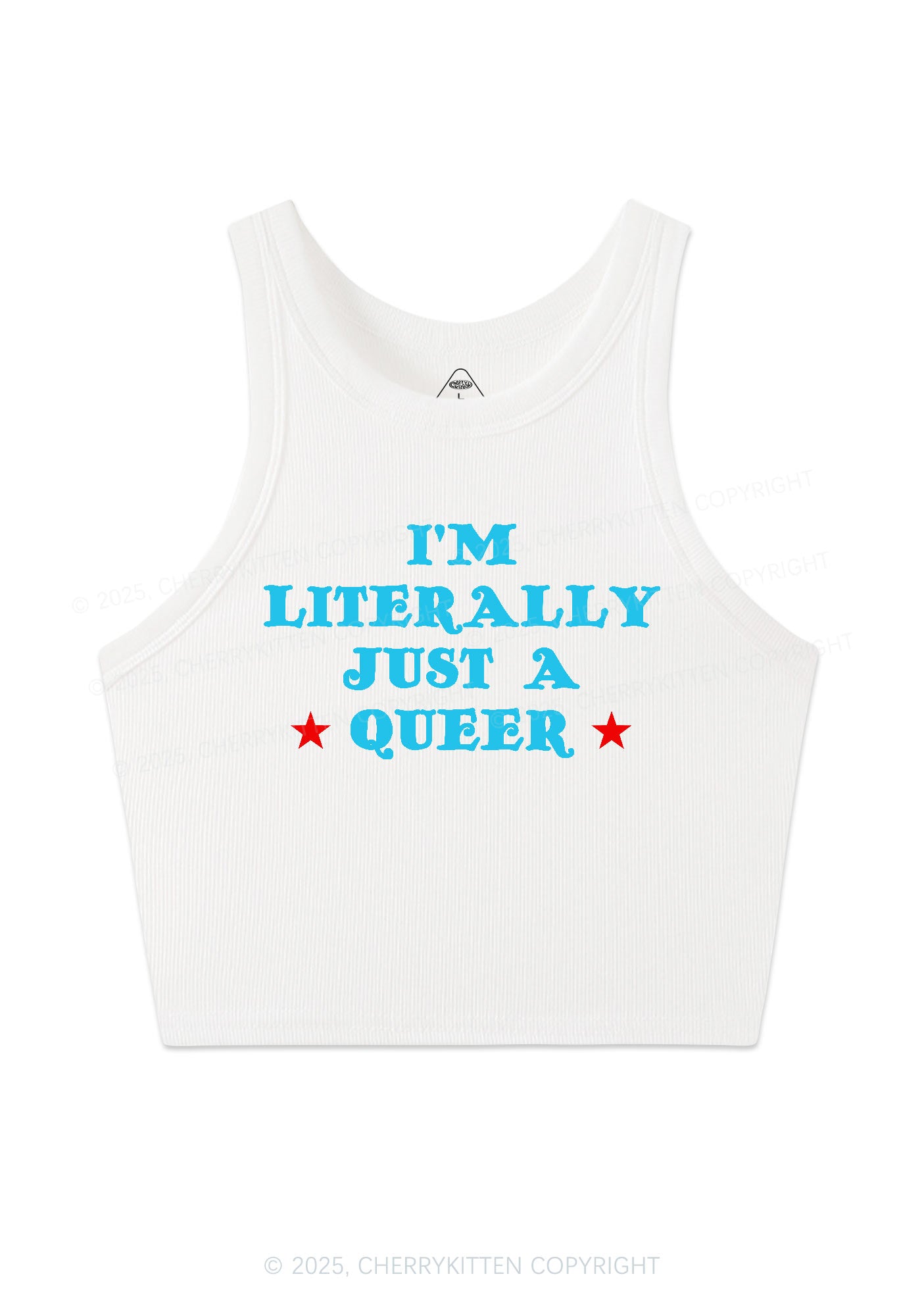 Just A Queer Pride Y2K Crop Tank Top Cherrykitten