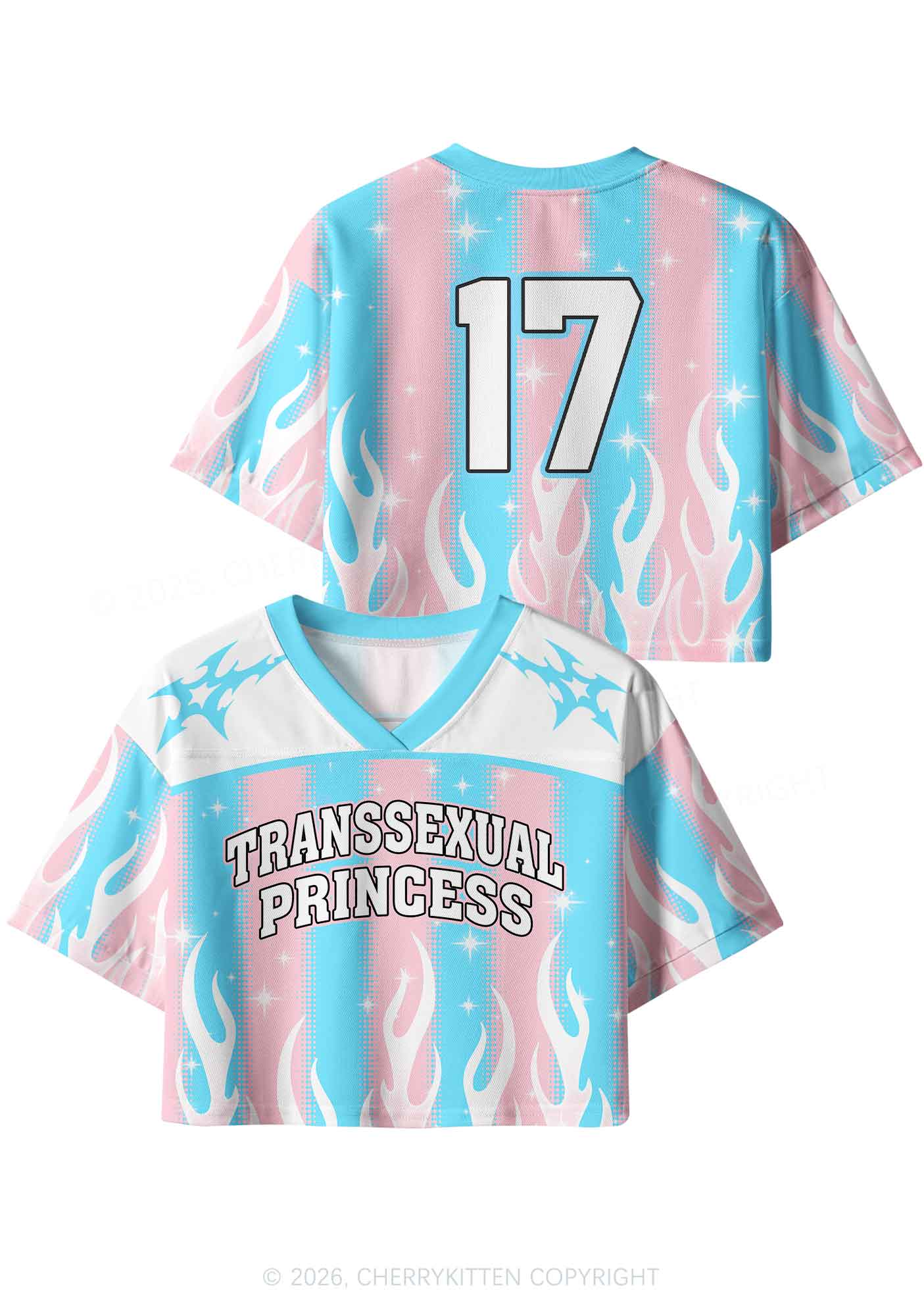Transsexual Princess Pride Y2K Crop Sport Jersey Shirts Cherrykitten