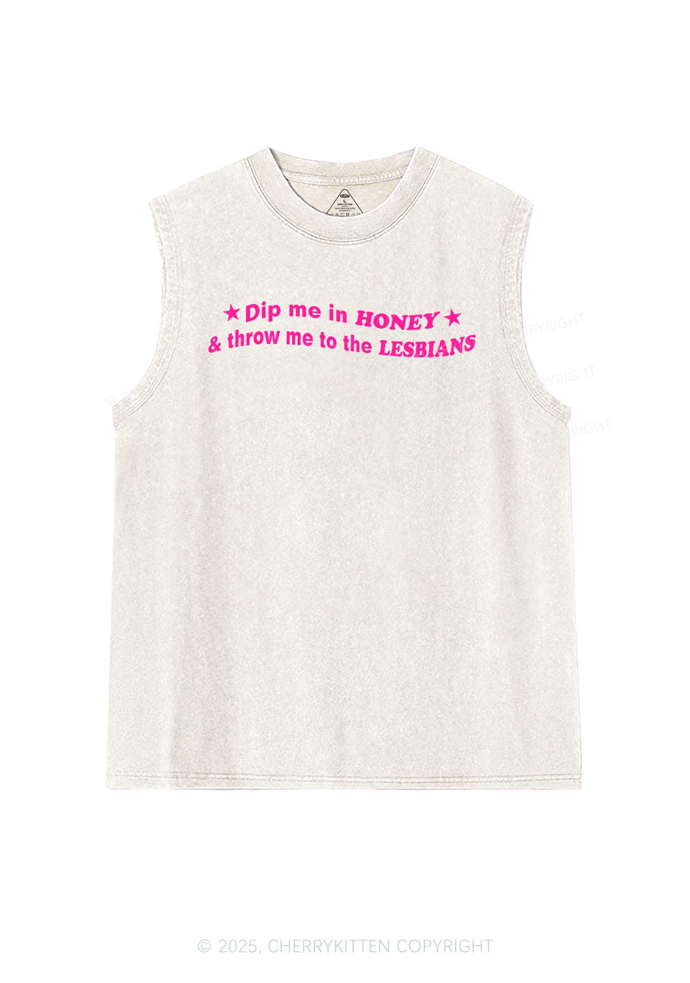 Honey Lesbians Pride Y2K Washed Muscle Tank Cherrykitten