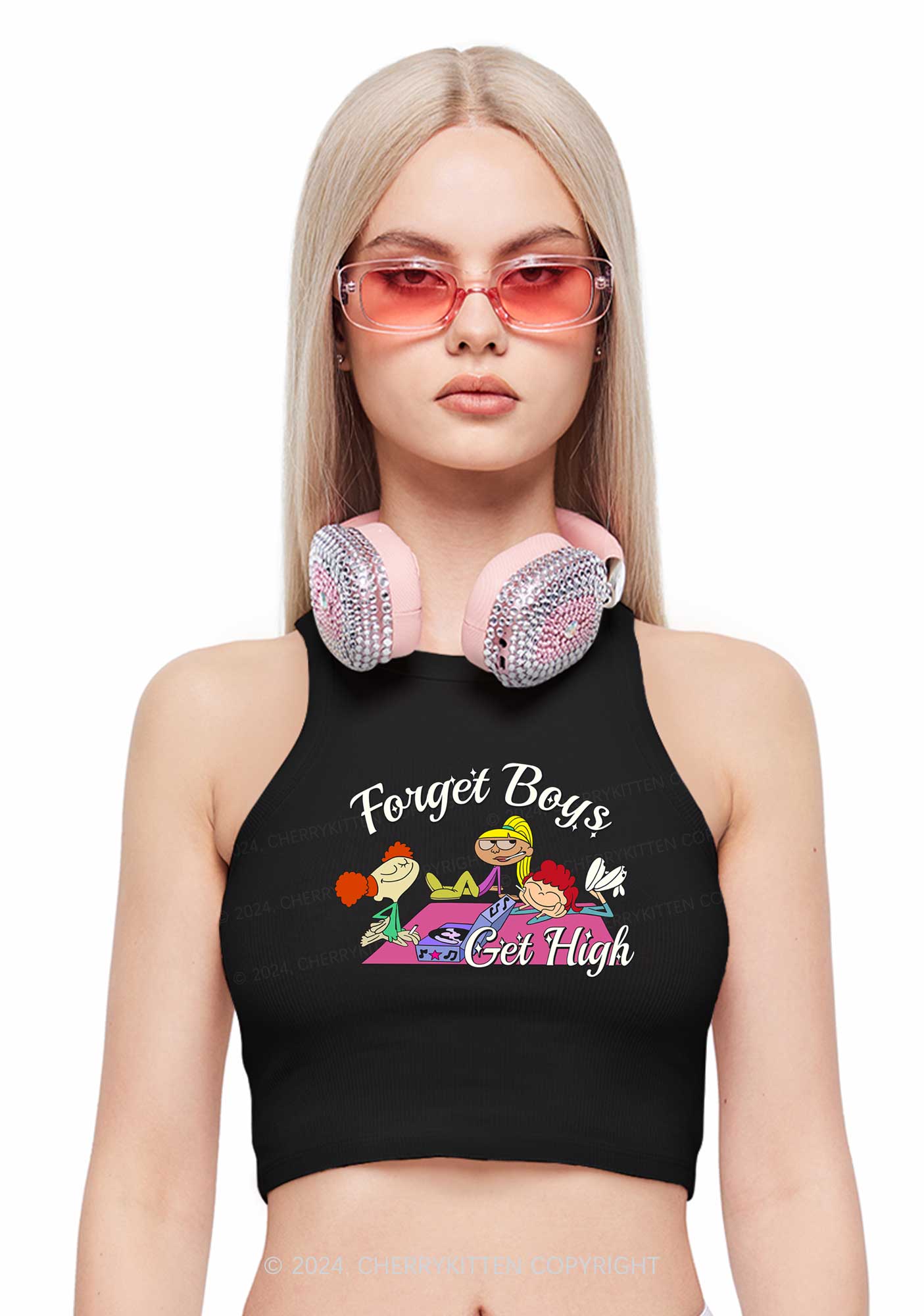 Forget Boys Y2K Crop Tank Top Cherrykitten