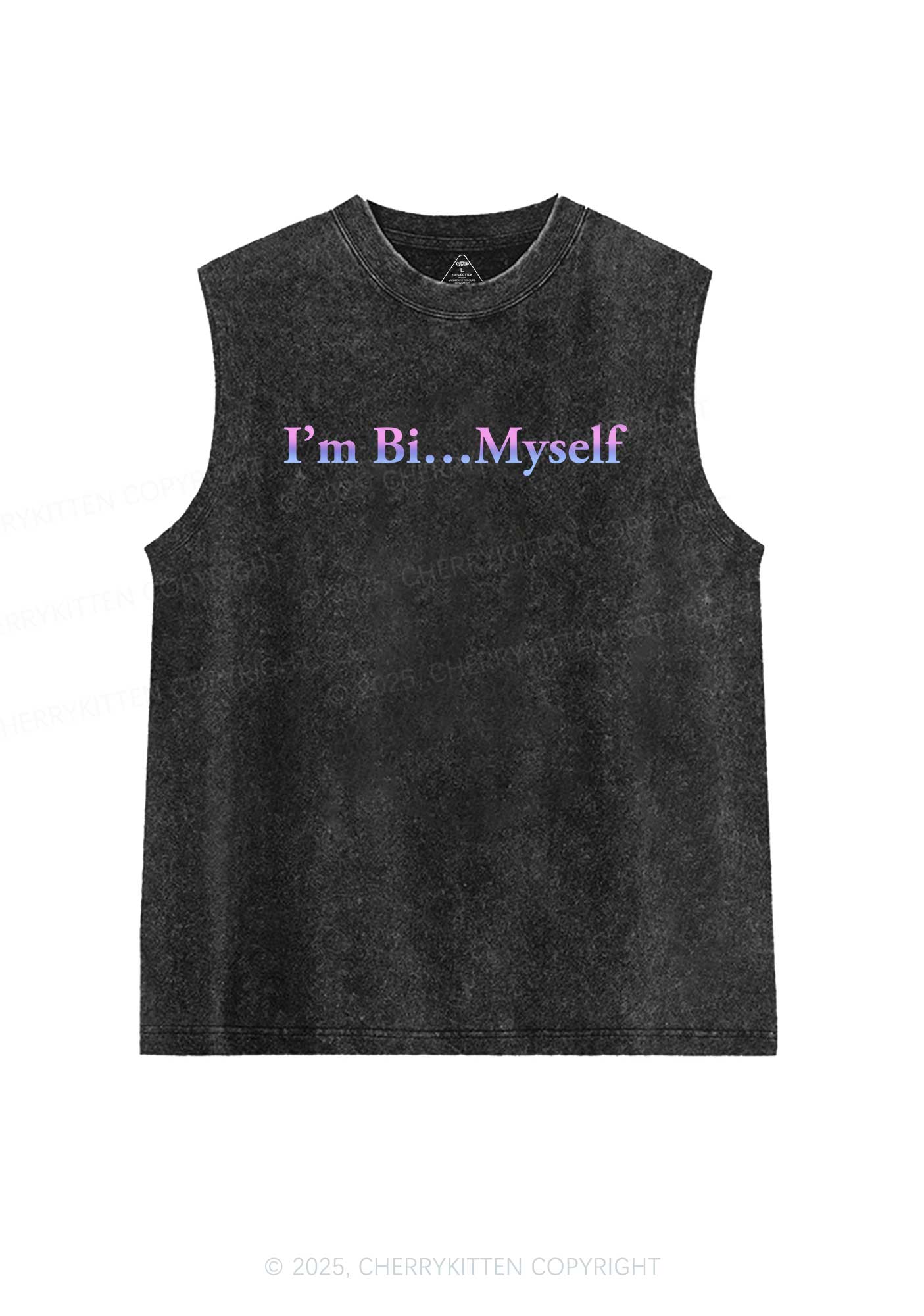 Im Bi Myself Pride Y2K Washed Muscle Tank Cherrykitten