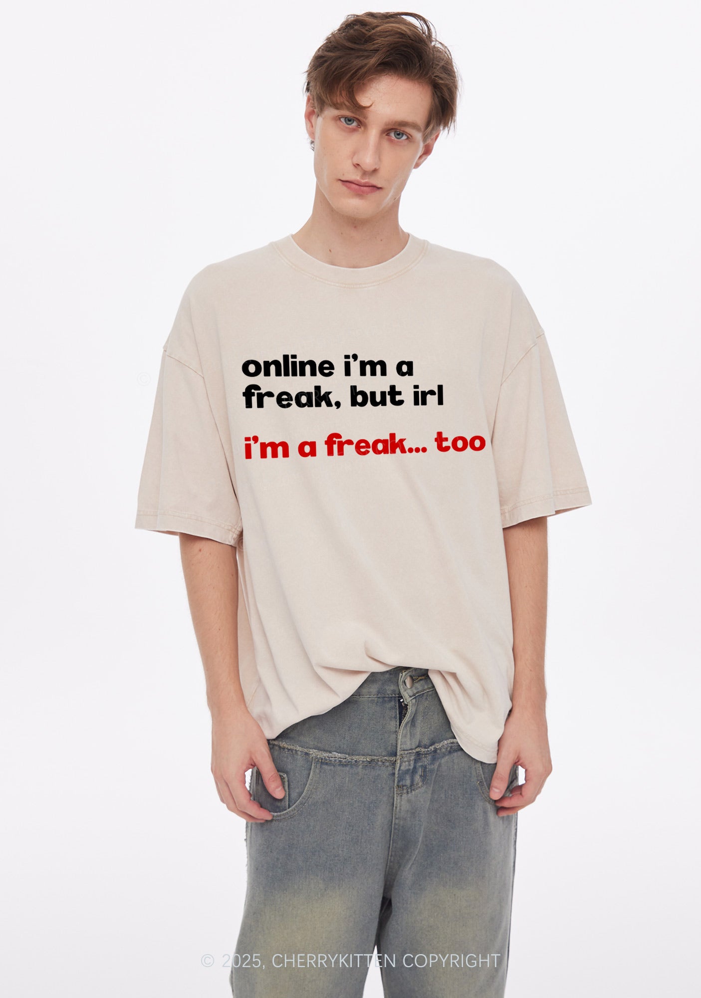 Im A Freak Y2K Shirts Washed Tee Cherrykitten