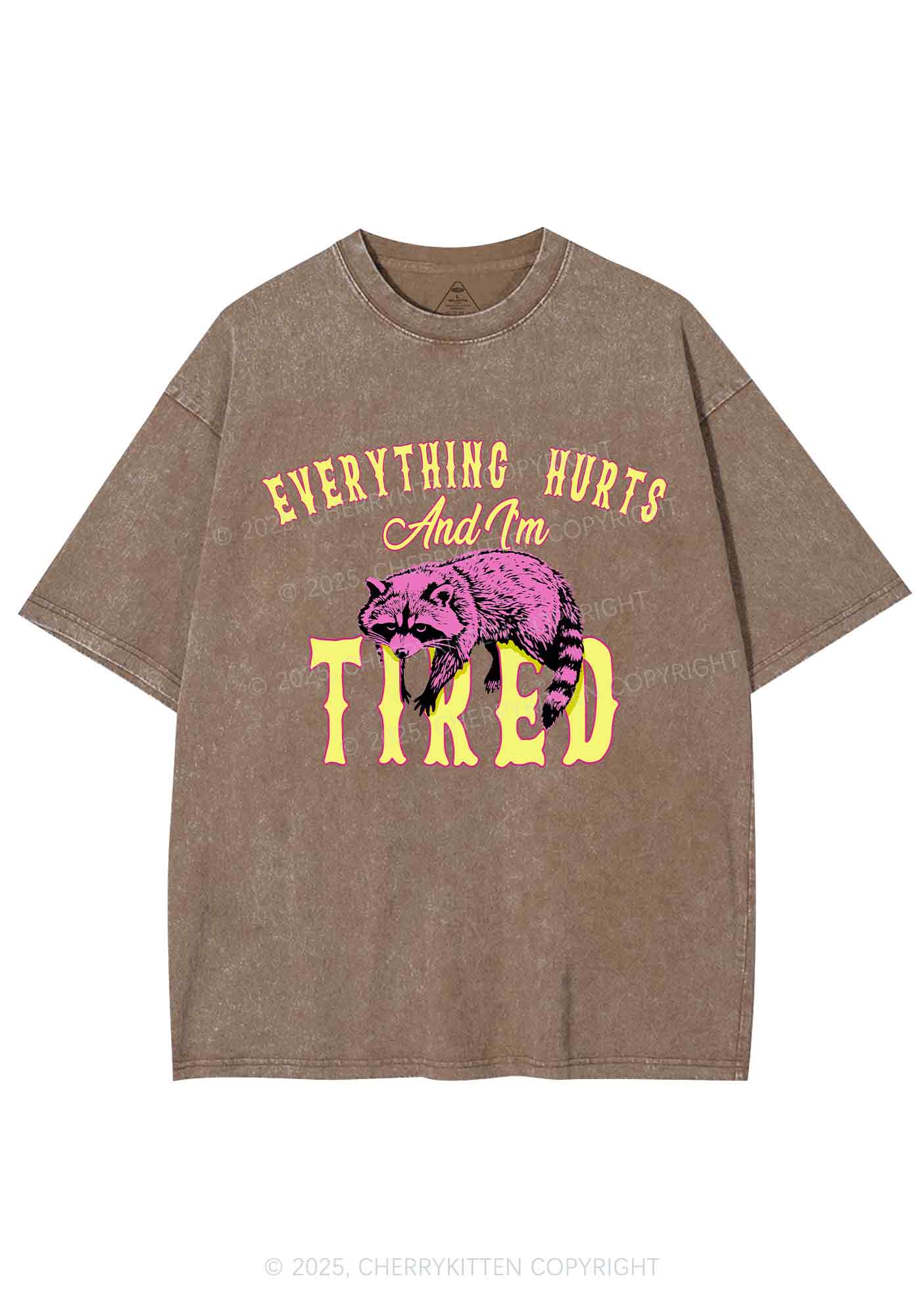 I Am Tried Y2K Shirts Washed Tee Cherrykitten