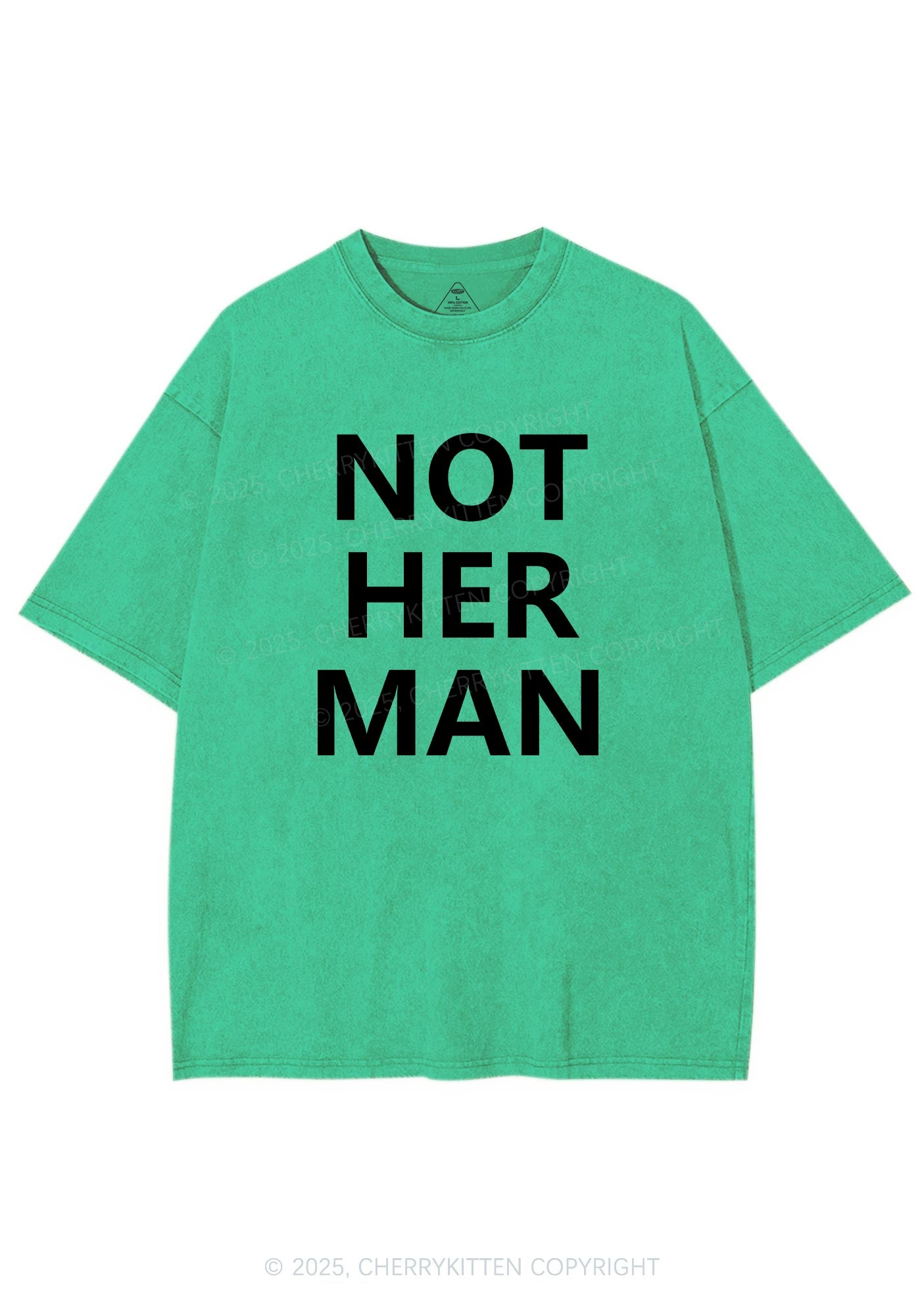Not Her Man Y2K Shirts Washed Tee Cherrykitten