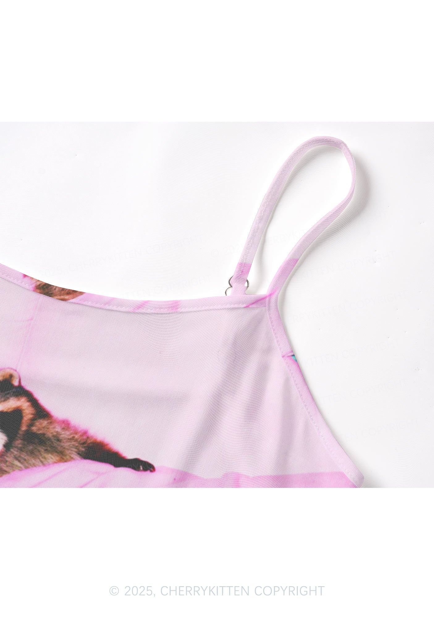 Pink Couch Raccoon Y2K Mesh Cami Tank Cherrykitten