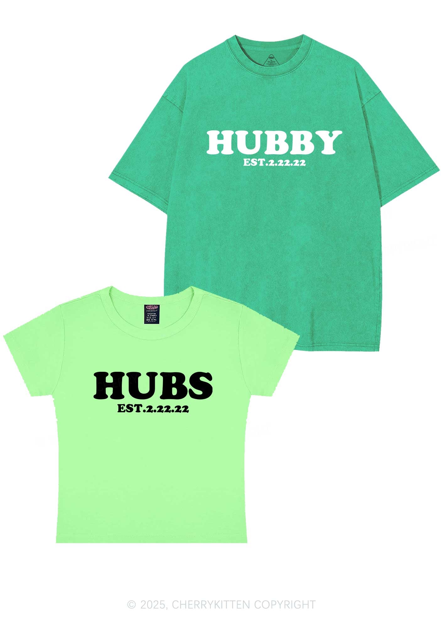 Hubs Hubby Y2K Valentine's Day Couple Shirt Cherrykitten