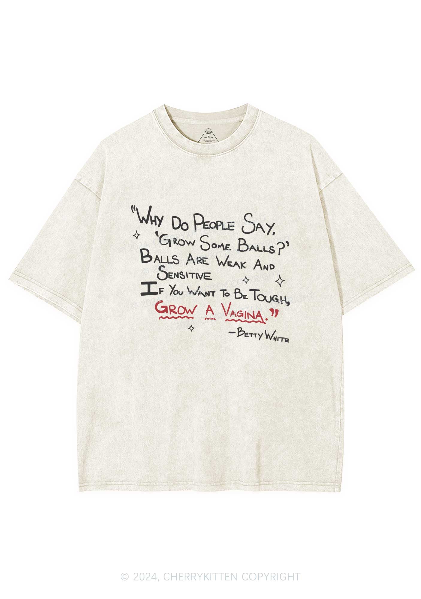 Grow A Vag Y2K Washed Tee Cherrykitten