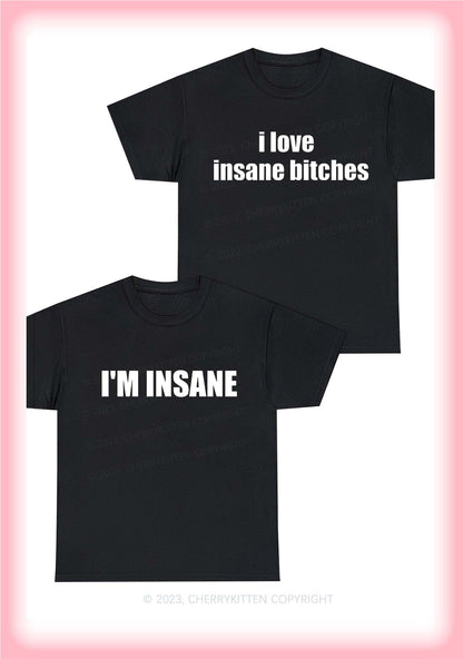 I Love Insane Bxxch Y2K Valentine's Day Chunky Shirt Cherrykitten