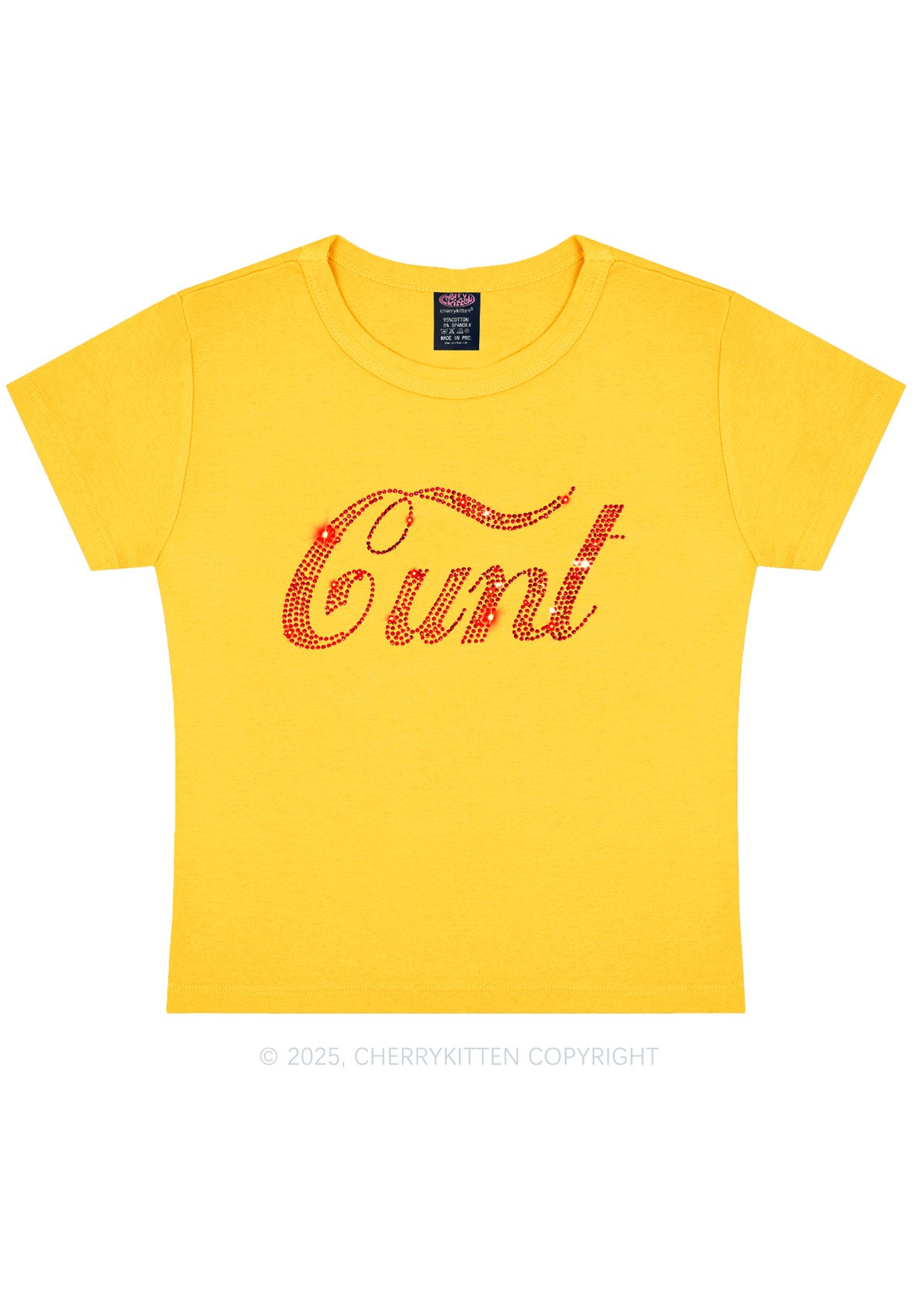 Rhinestone Special Cxxt Y2K Baby Tee Cherrykitten