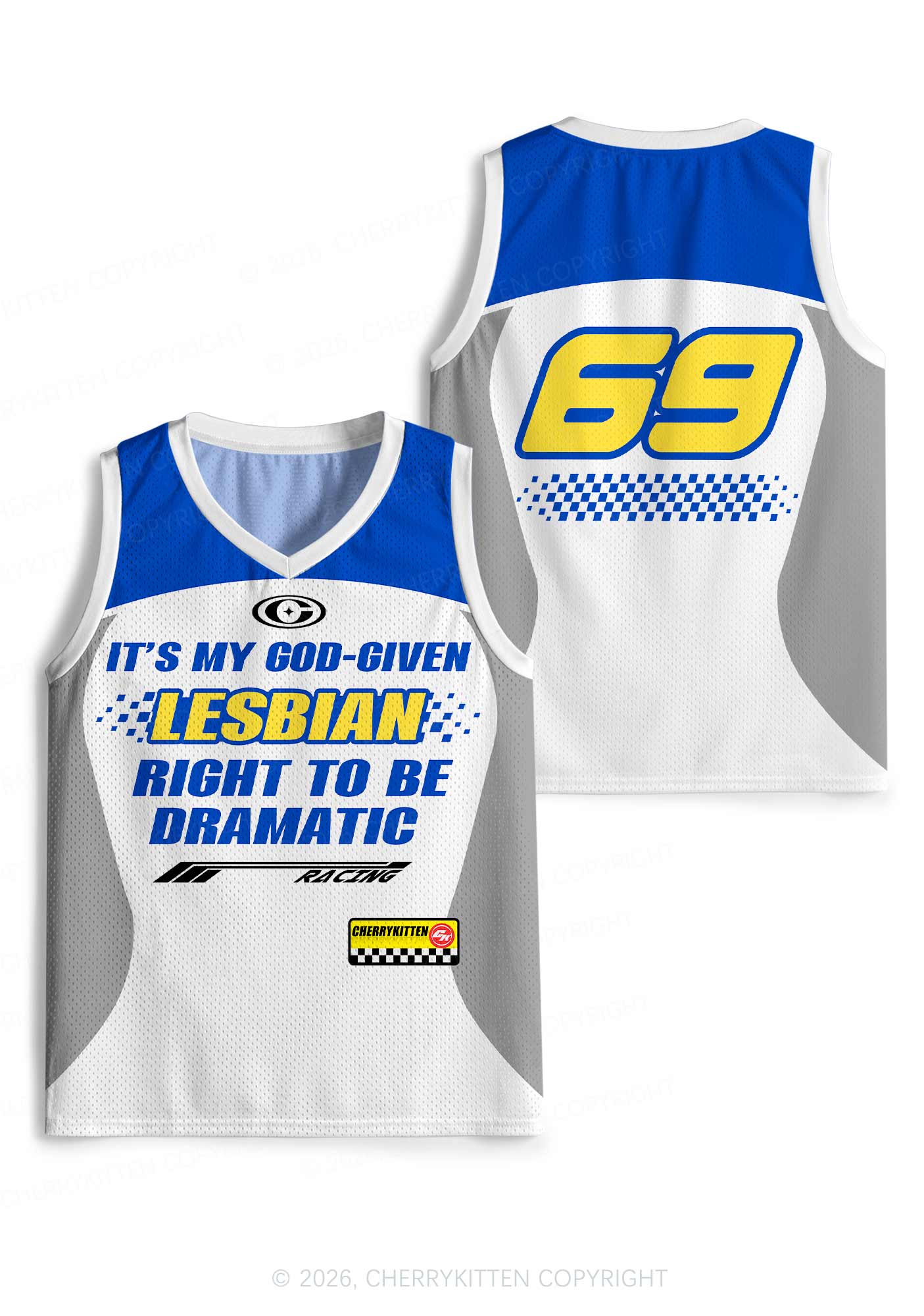 God Given Lesbian Right Pride Y2K Sport Jersey Tank Cherrykitten