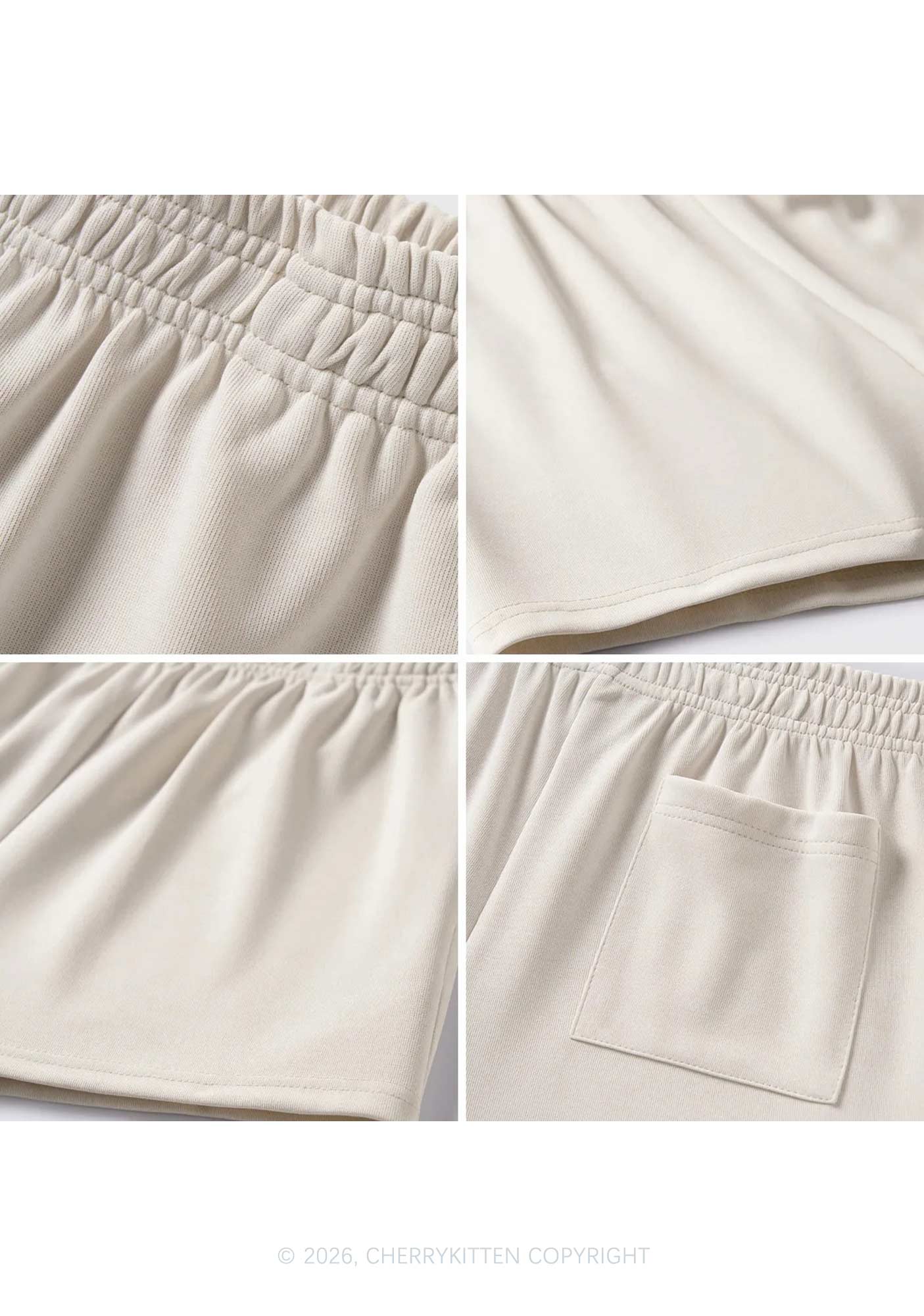 Plain Y2K Sweat Shorts Cherrykitten