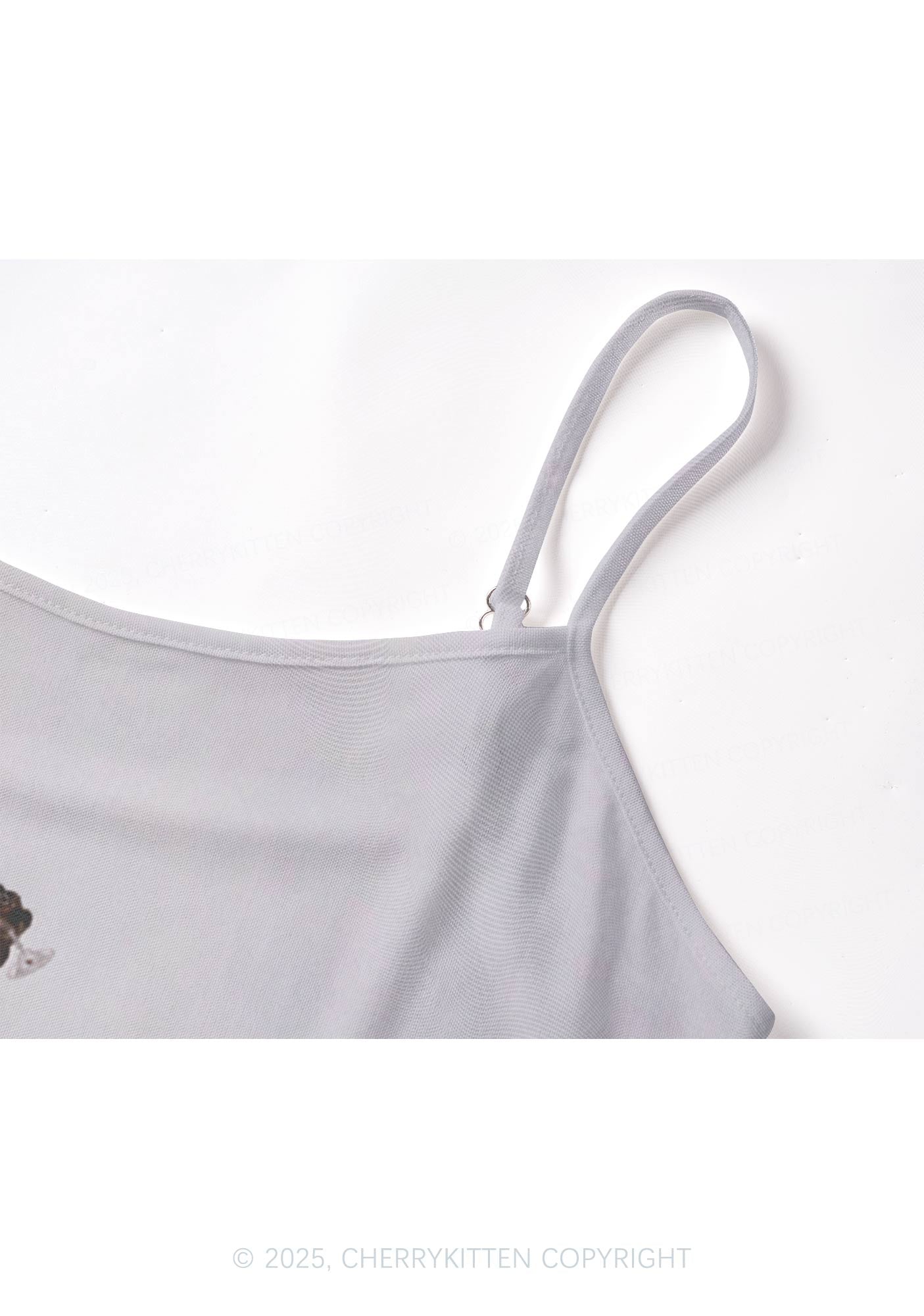 Flamingo Raccoon Y2K Mesh Cami Tank Cherrykitten