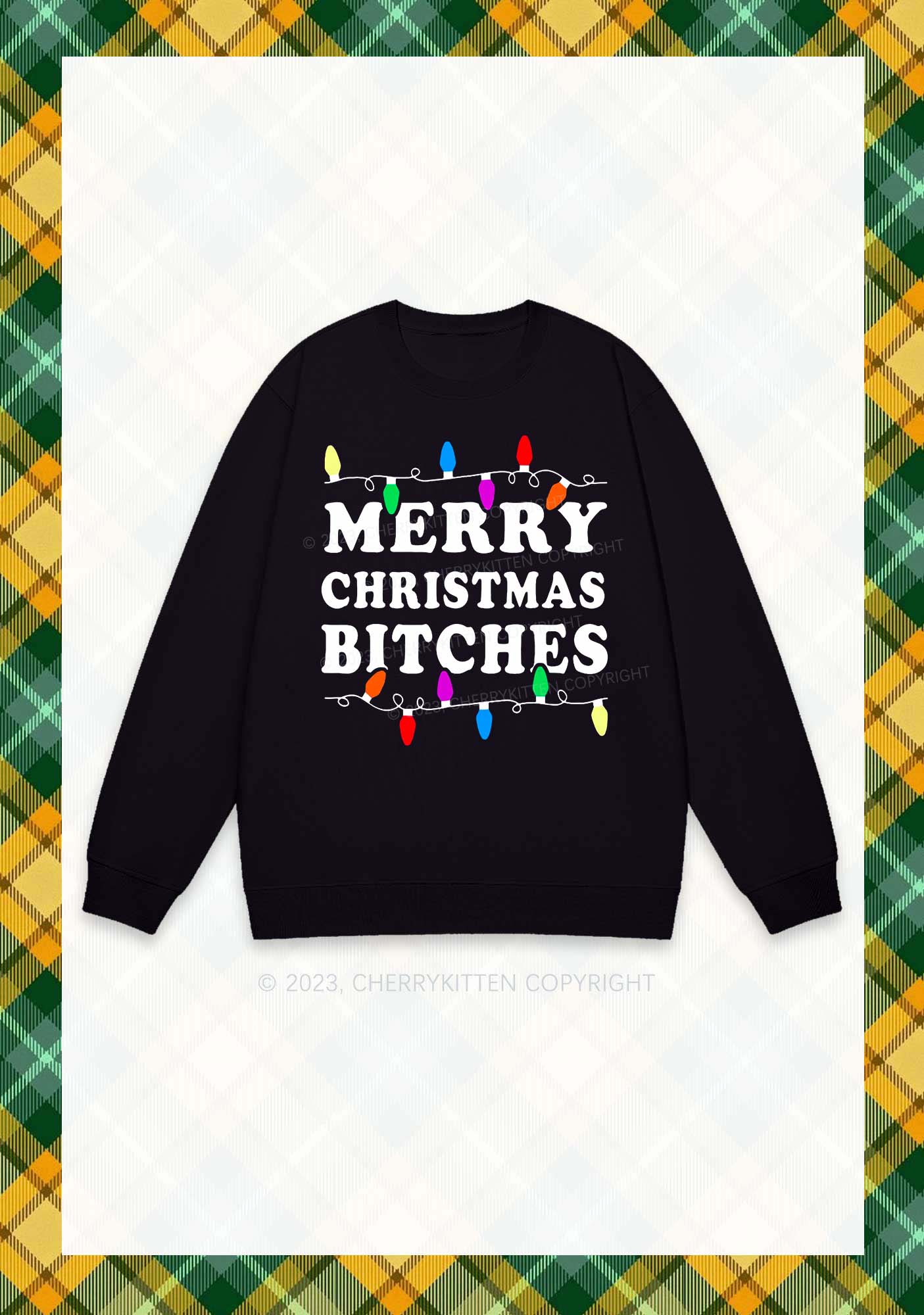 Christmas Colored Lights Y2K Sweatshirt Cherrykitten