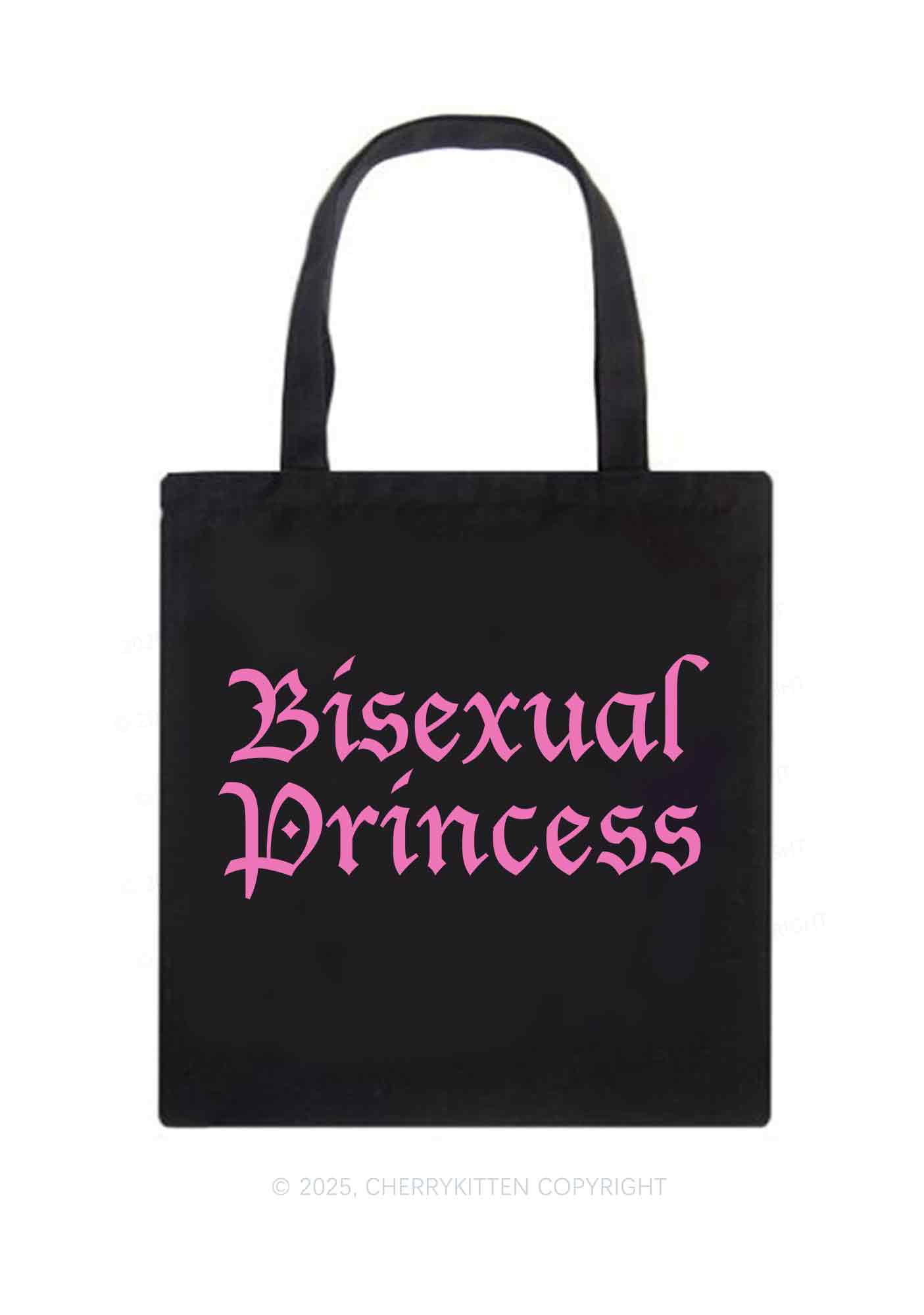 Bisexual Princess Pride Y2K Canvas Tote Bag Cherrykitten