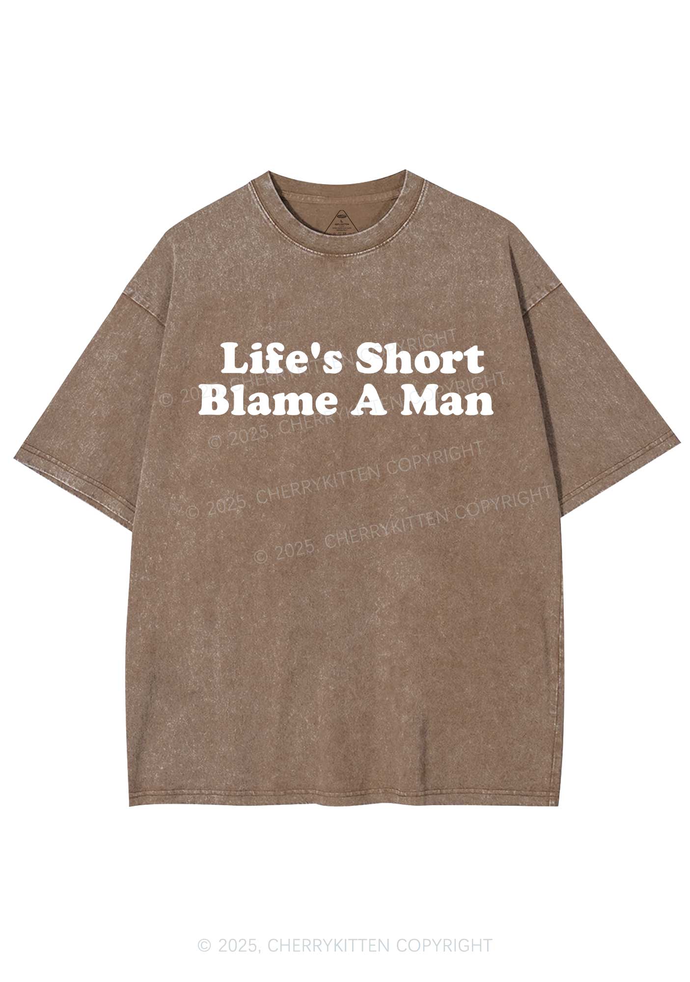 Blame A Man Y2K Shirts Washed Tee Cherrykitten