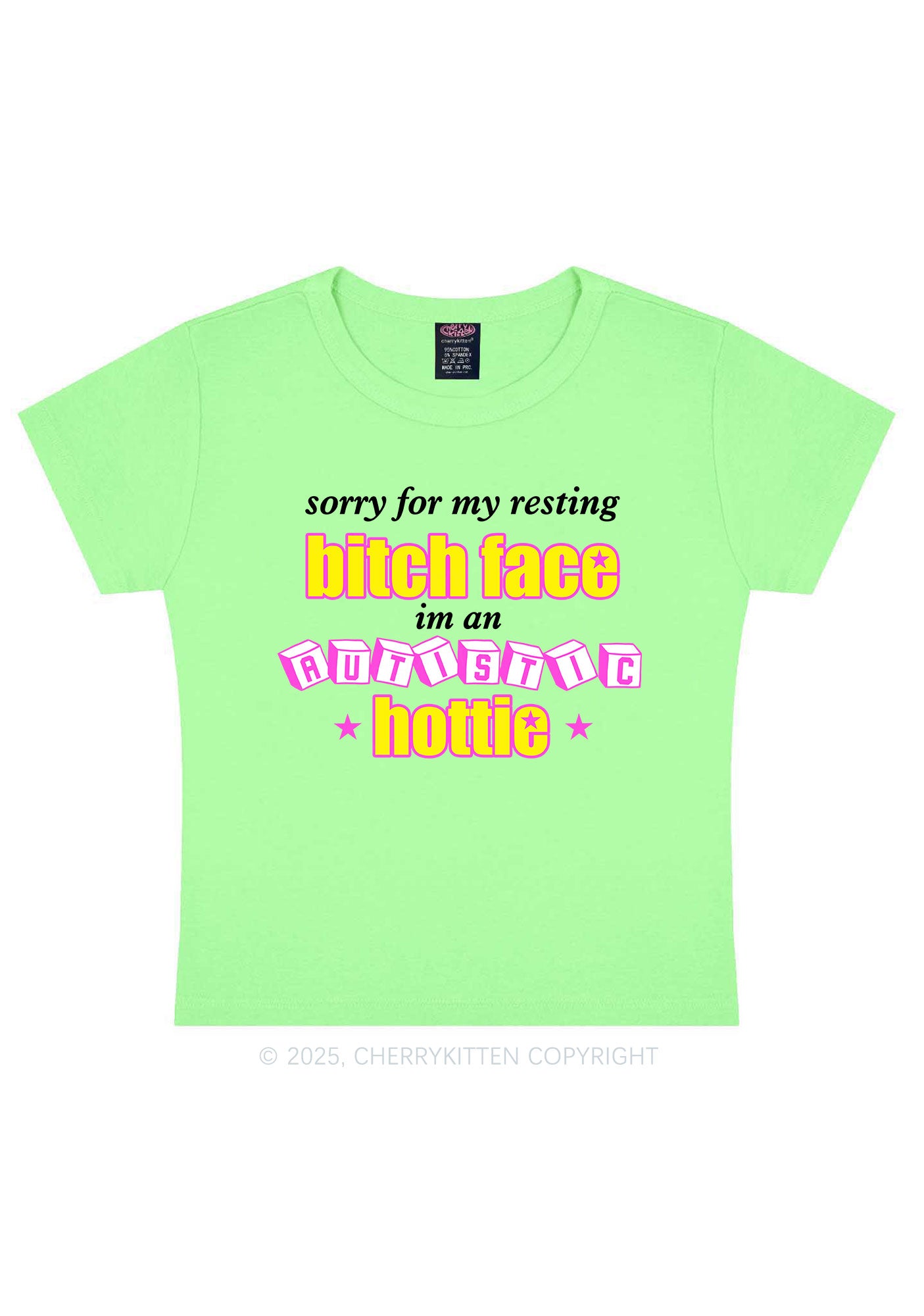 Autistic Hottie Y2K Baby Tee Cherrykitten