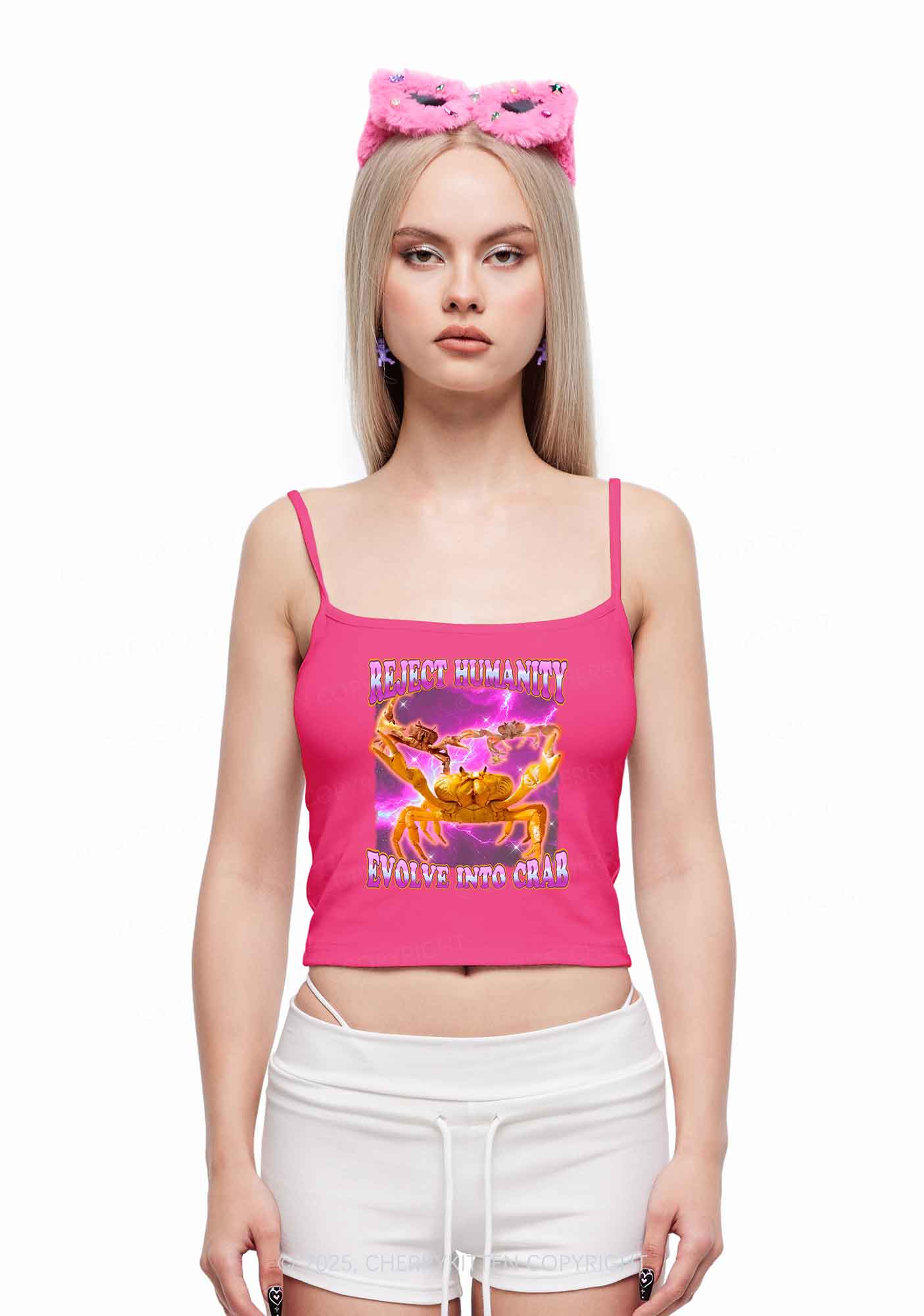 Reject Humanity Crab Y2K Spaghetti Strap Cami Cherrykitten
