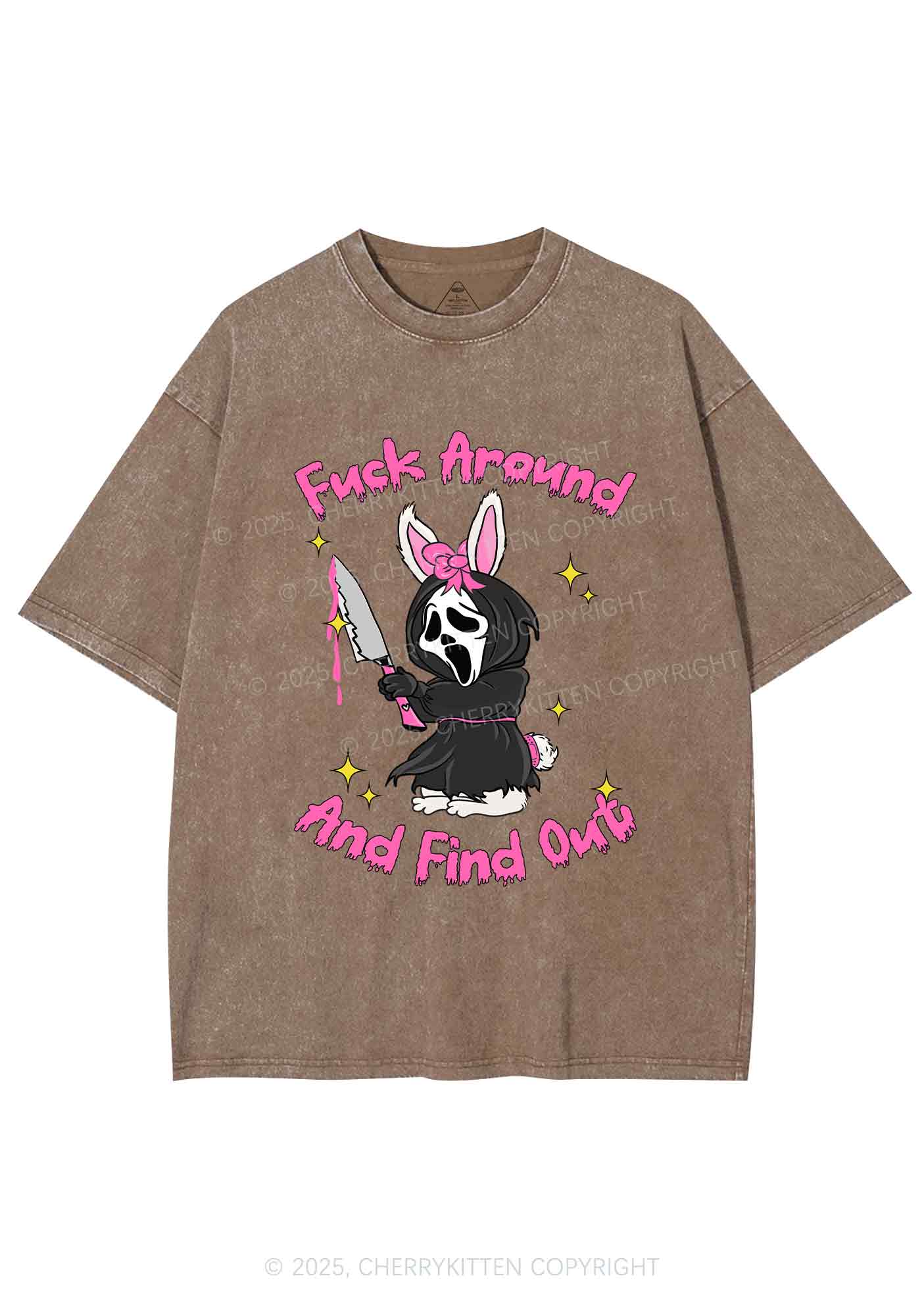Halloween Fxxk Around Find Out Y2K Shirts Washed Tee Cherrykitten