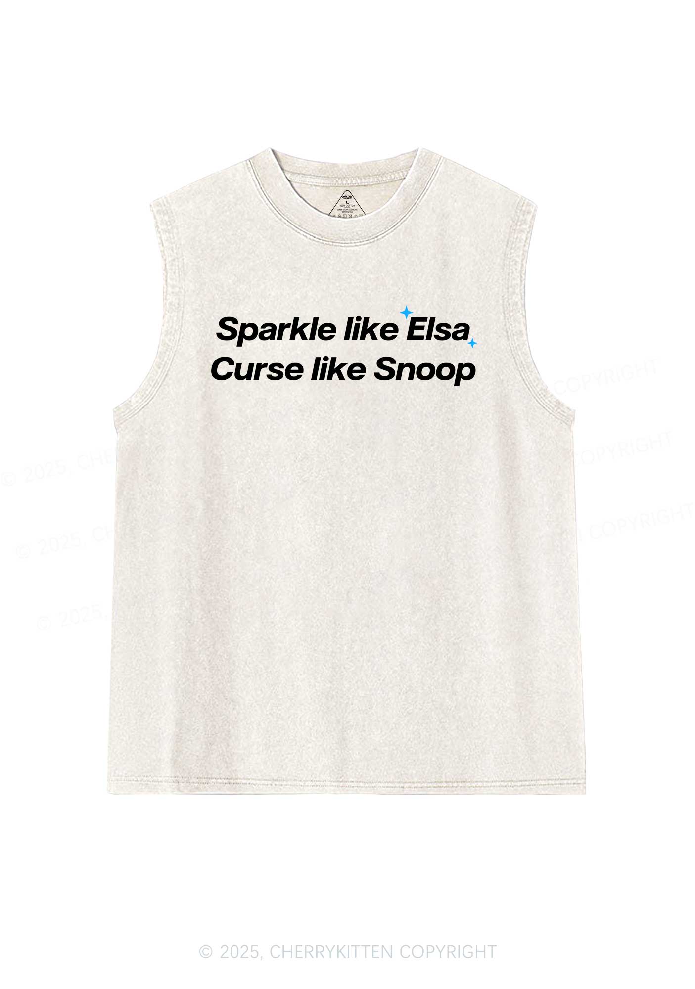 Sparkle Like Princess Y2K Washed Muscle Tank Cherrykitten