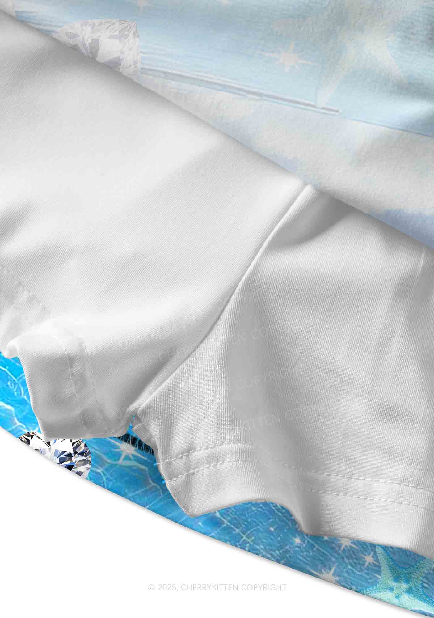 Sea Treasures Y2K Print Mini Skirt Cherrykitten