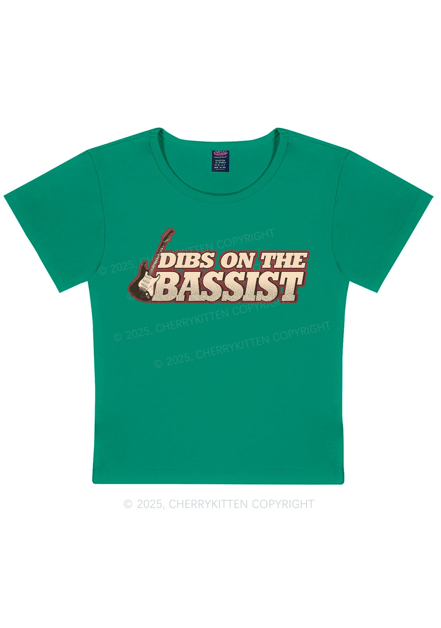 Dibs On The Bassist Y2K Baby Tee Cherrykitten