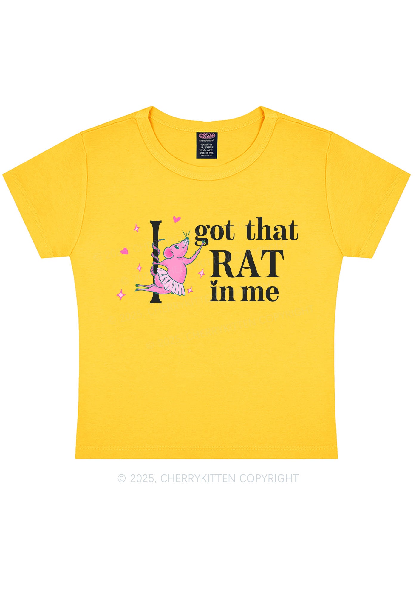 Got Rat In Me Y2K Baby Tee Cherrykitten