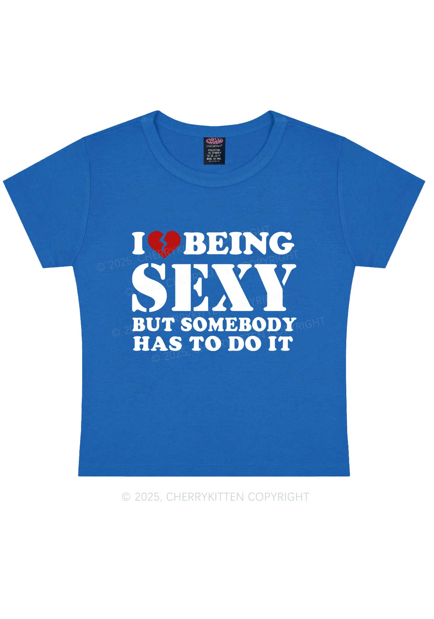 Being Sexy Tough Y2K Baby Tee Cherrykitten